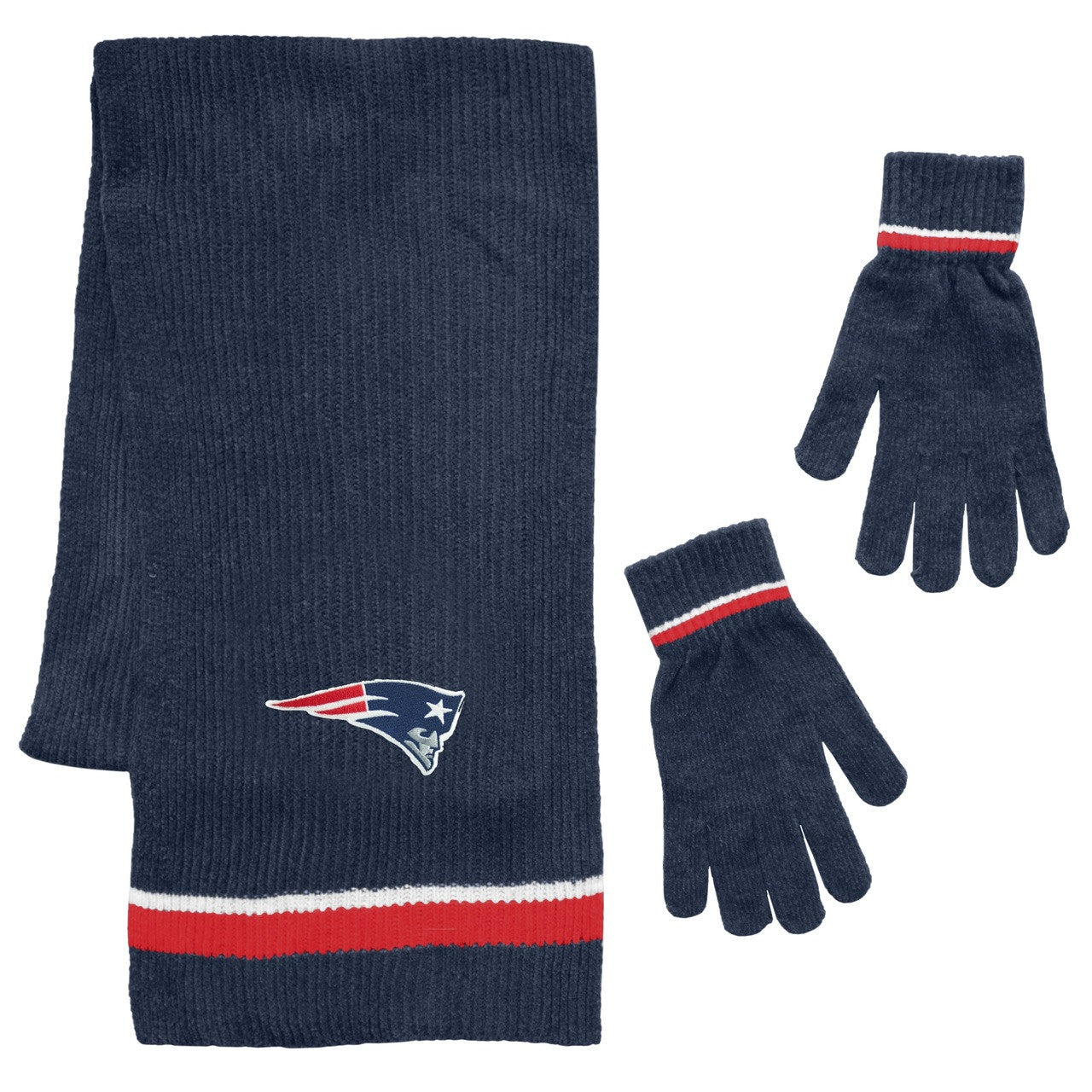 New England Patriots Scarf and Glove Gift Set Chenille - Sports Collectibles, Sports Memorabilia, Sports Fan Shop, Sports Gifts