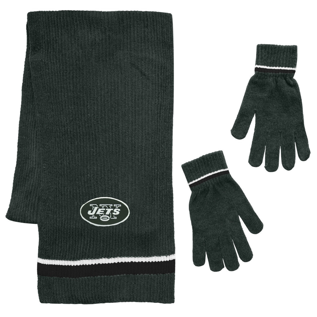 New York Jets Scarf and Glove Gift Set Chenille - Sports Collectibles, Sports Memorabilia, Sports Fan Shop, Sports Gifts