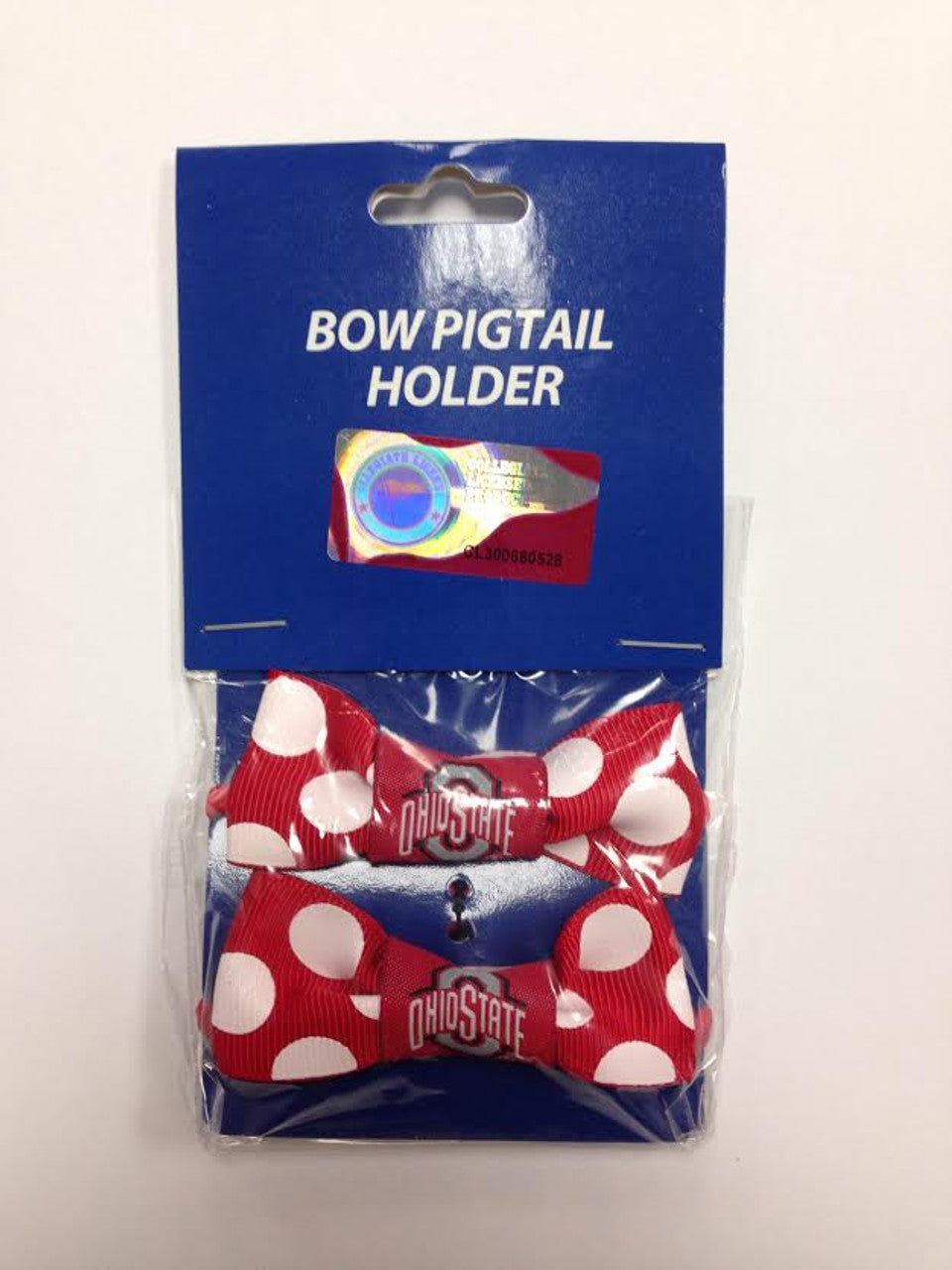 Ohio State Buckeyes Bow Pigtail Holder Current Logo CO - Sports Collectibles, Sports Memorabilia, Sports Fan Shop, Sports Gifts