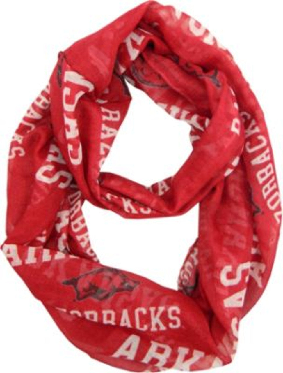 Arkansas Razorbacks Scarf Infinity Style - Sports Collectibles, Sports Memorabilia, Sports Fan Shop, Sports Gifts