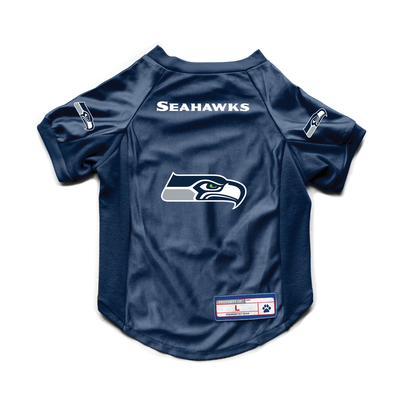Seattle Seahawks Pet Jersey Stretch Size M - Sports Collectibles, Sports Memorabilia, Sports Fan Shop, Sports Gifts