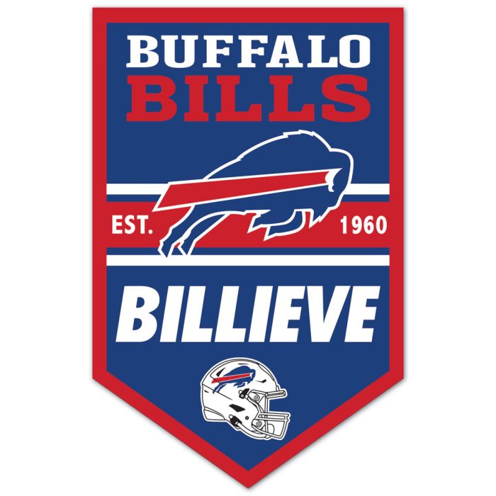 Buffalo Bills Chevron Wood Sign 11" x 17" 1/4" thick - Sports Collectibles, Sports Memorabilia, Sports Fan Shop, Sports Gifts