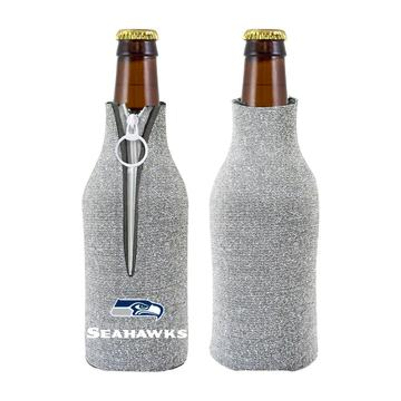 Seattle Seahawks Bottle Suit Holder Glitter Silver - Sports Collectibles, Sports Memorabilia, Sports Fan Shop, Sports Gifts