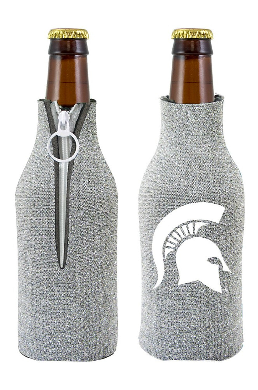 Michigan State Spartans Bottle Suit Holder Glitter Silver - Sports Collectibles, Sports Memorabilia, Sports Fan Shop, Sports Gifts