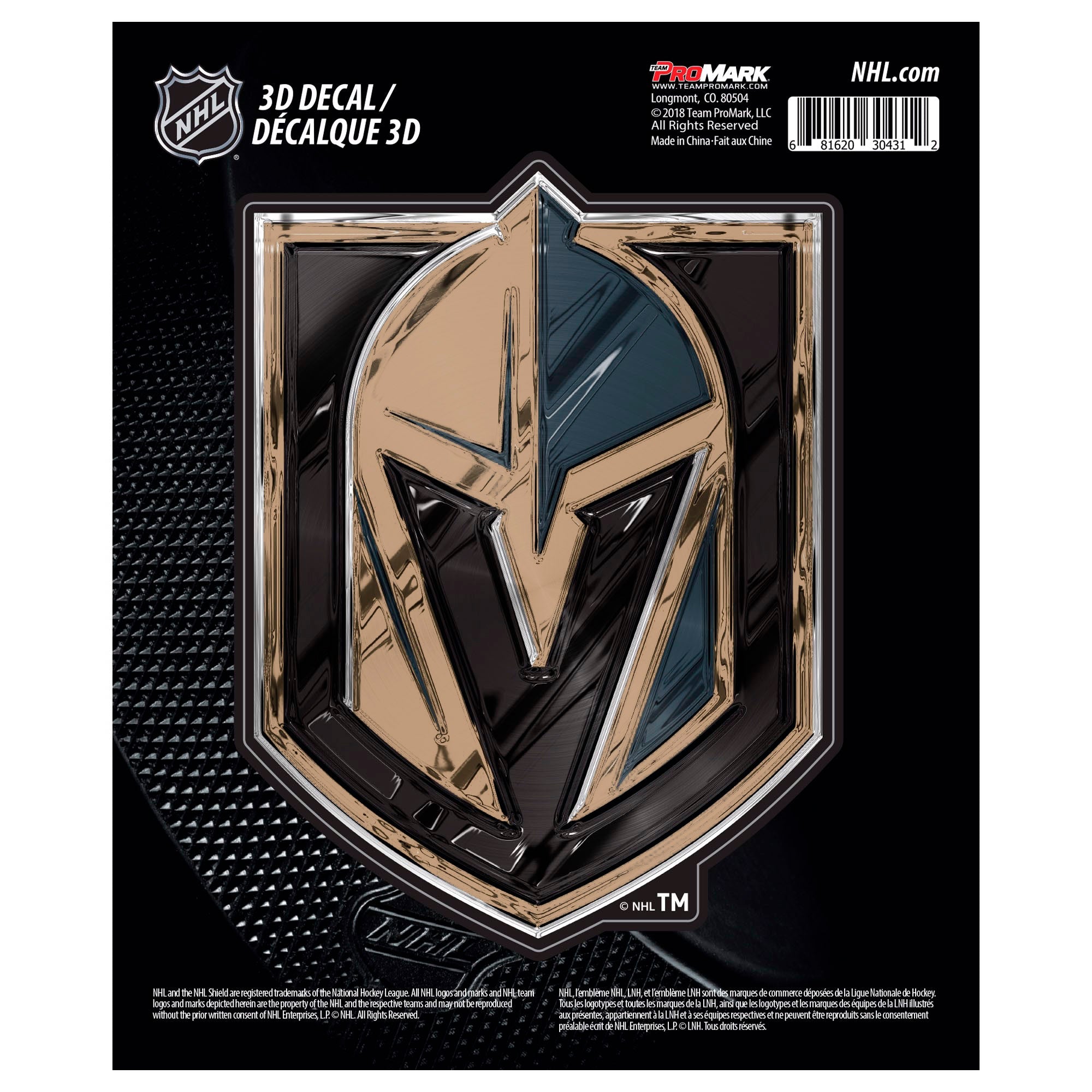 NHL - Vegas Golden Knights 3D Decal