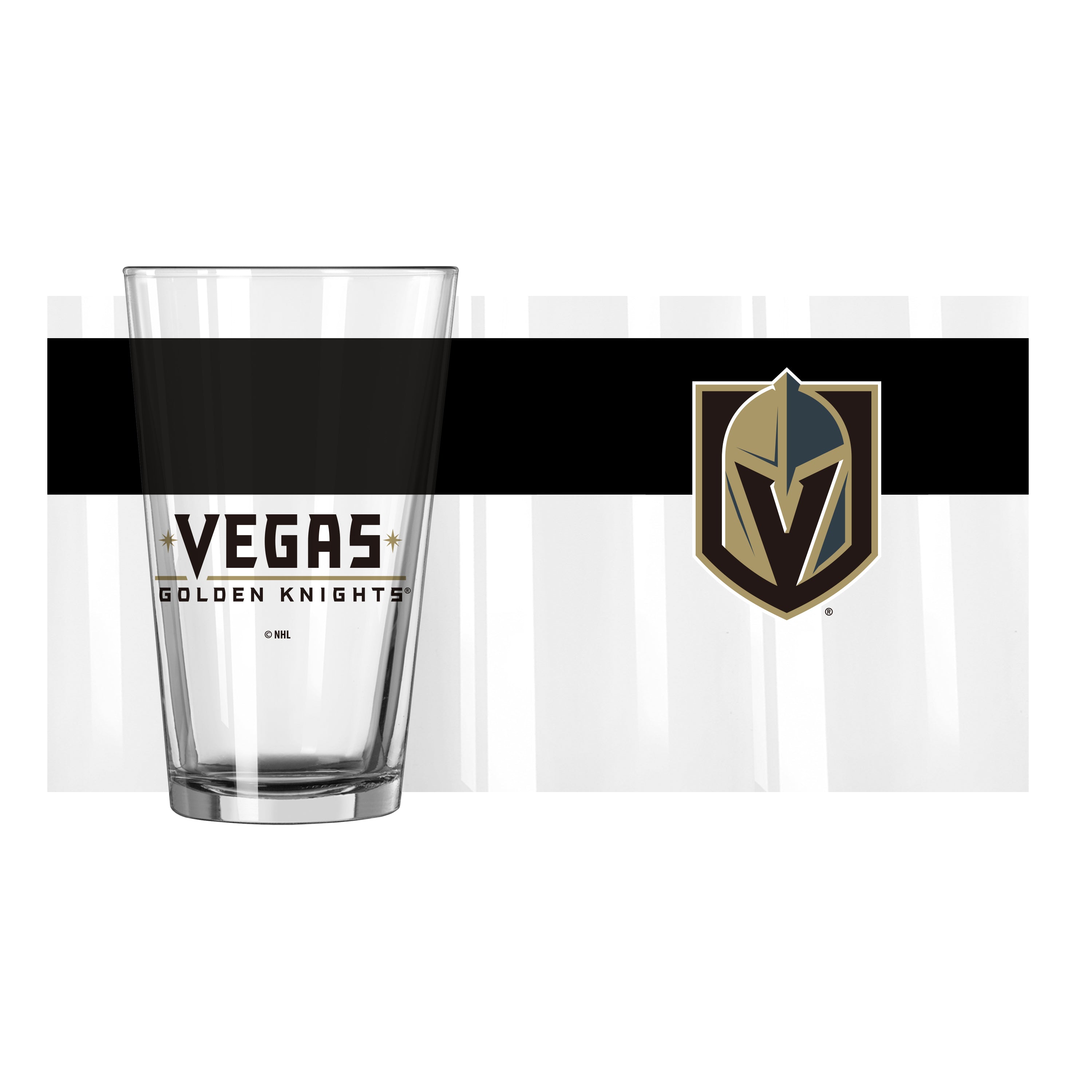 Vegas Golden Knights 16oz Colorblock Pint Glass - Sports Gifts, Sports Memorabilia, Sports Collectibles, Fan Shop