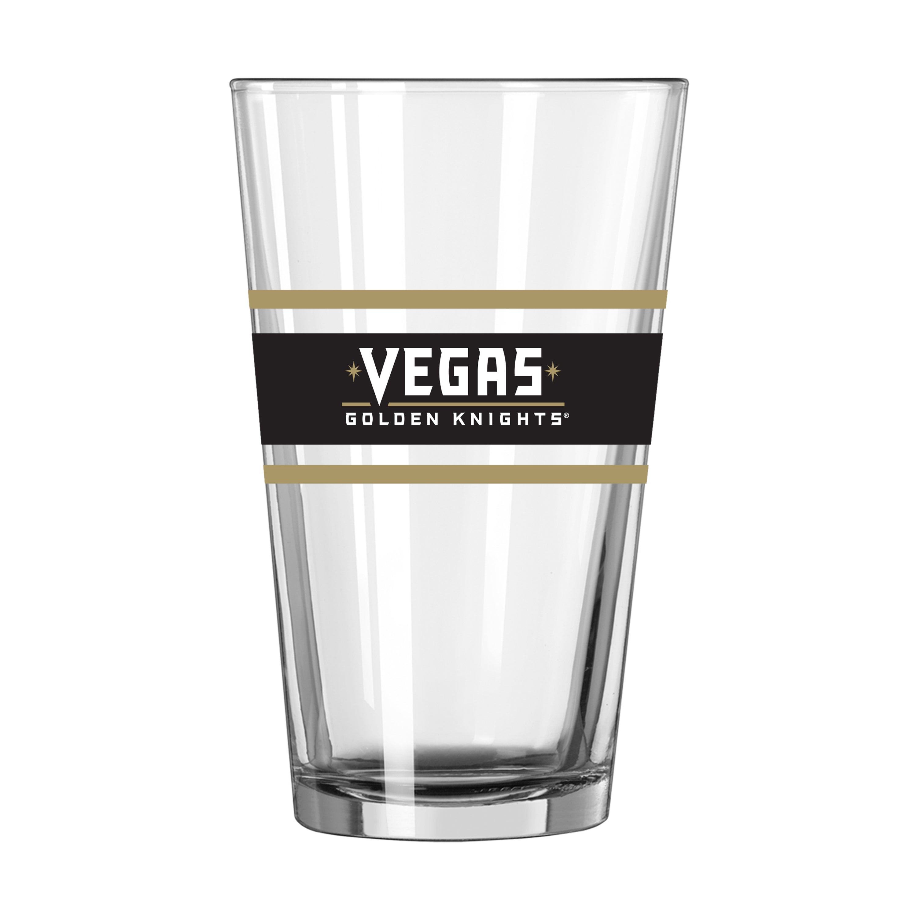 Vegas Golden Knights 16oz Stripe Pint Glass - Sports Gifts, Sports Memorabilia, Sports Collectibles, Fan Shop