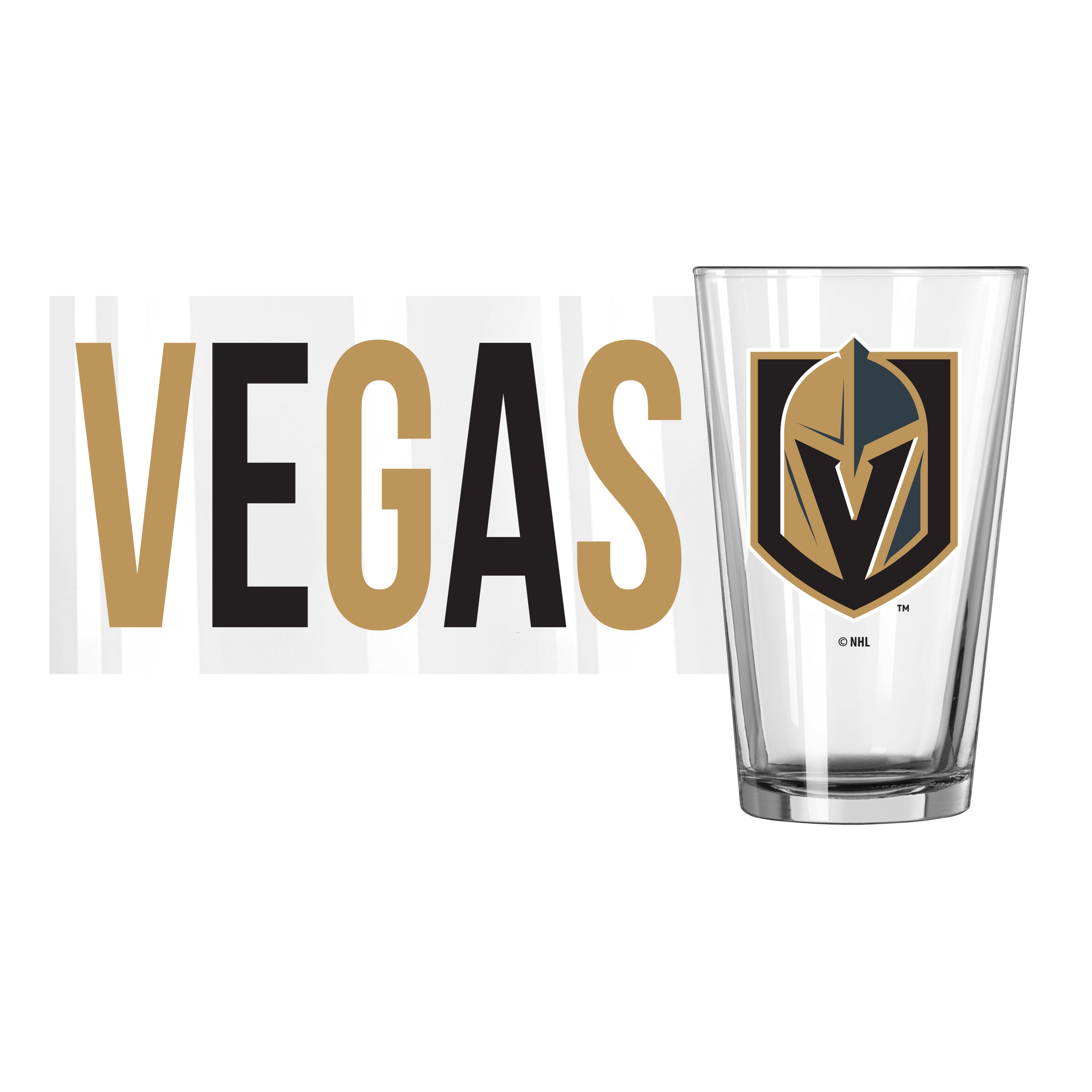 Vegas Golden Knights 16oz Overtime Pint Glass - Sports Gifts, Sports Memorabilia, Sports Collectibles, Fan Shop