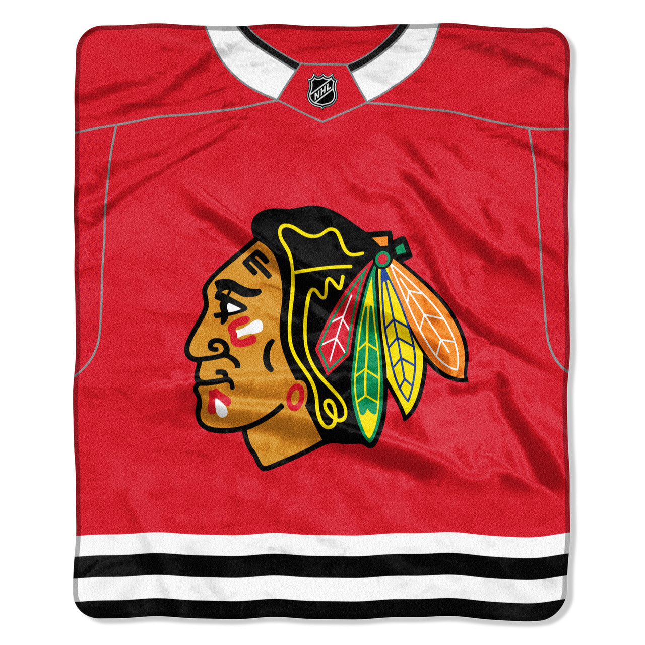 Chicago Blackhawks Blanket 50x60 Raschel Jersey Design - Sports Collectibles, Sports Memorabilia, Sports Fan Shop, Sports Gifts