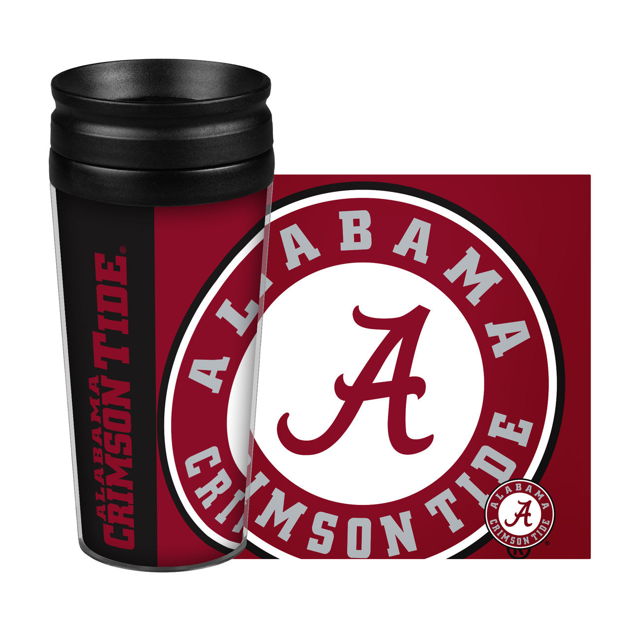 Alabama Crimson Tide Travel Mug 14oz Full Wrap Style Hype Design - Sports Collectibles, Sports Memorabilia, Sports Fan Shop, Sports Gifts