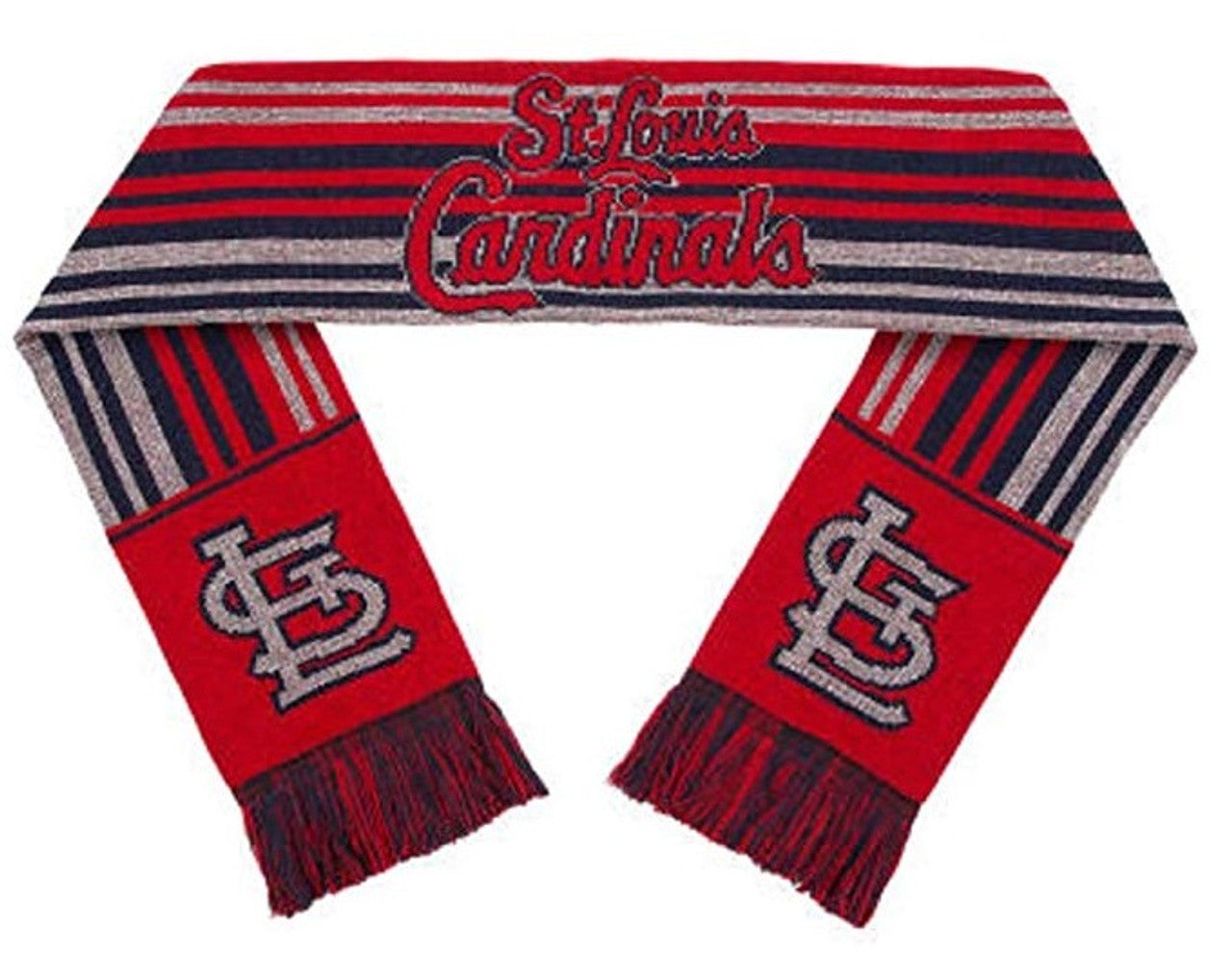 St. Louis Cardinals Glitter Stripe Scarf - Sports Collectibles, Sports Memorabilia, Sports Fan Shop, Sports Gifts