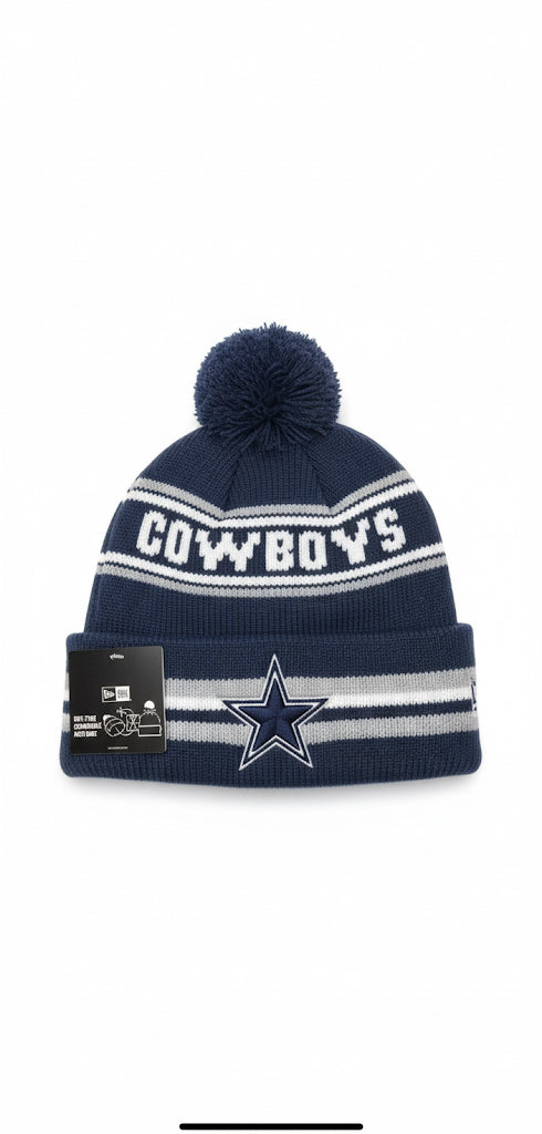 Men's New Era Navy Dallas Cowboys Main Cuffed Knit Hat with Pom - Sports Gifts, Sports Memorabilia, Sports Collectibles, Fan Shop