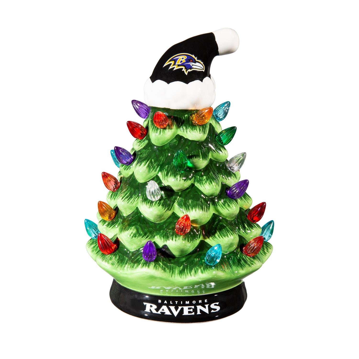 8" LED Ceramic Christmas Tree, Baltimore Ravens - Sports Gifts, Sports Memorabilia, Sports Collectibles, Fan Shop
