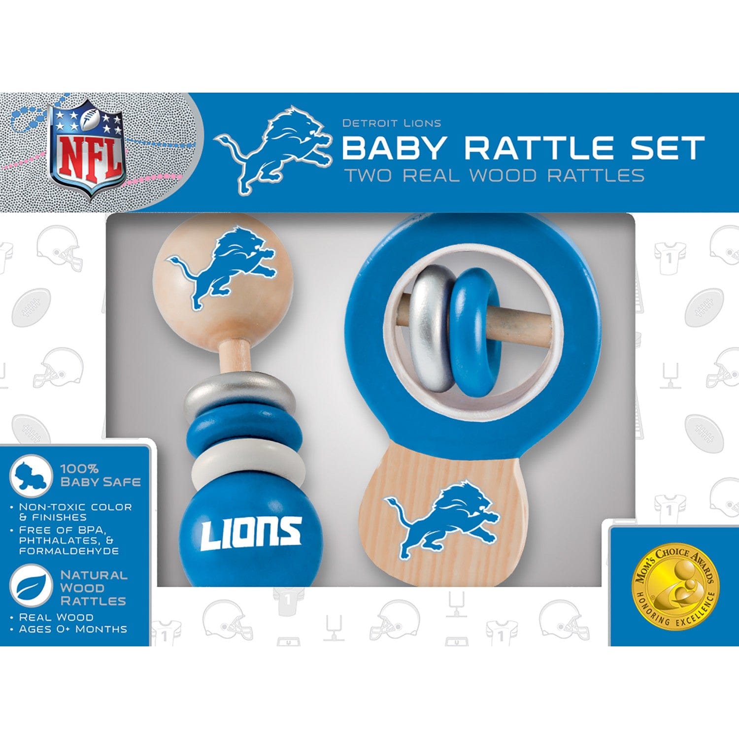 Detroit Lions Baby Rattles 2-Pack - Sports Gifts, Sports Memorabilia, Sports Collectibles, Fan Shop