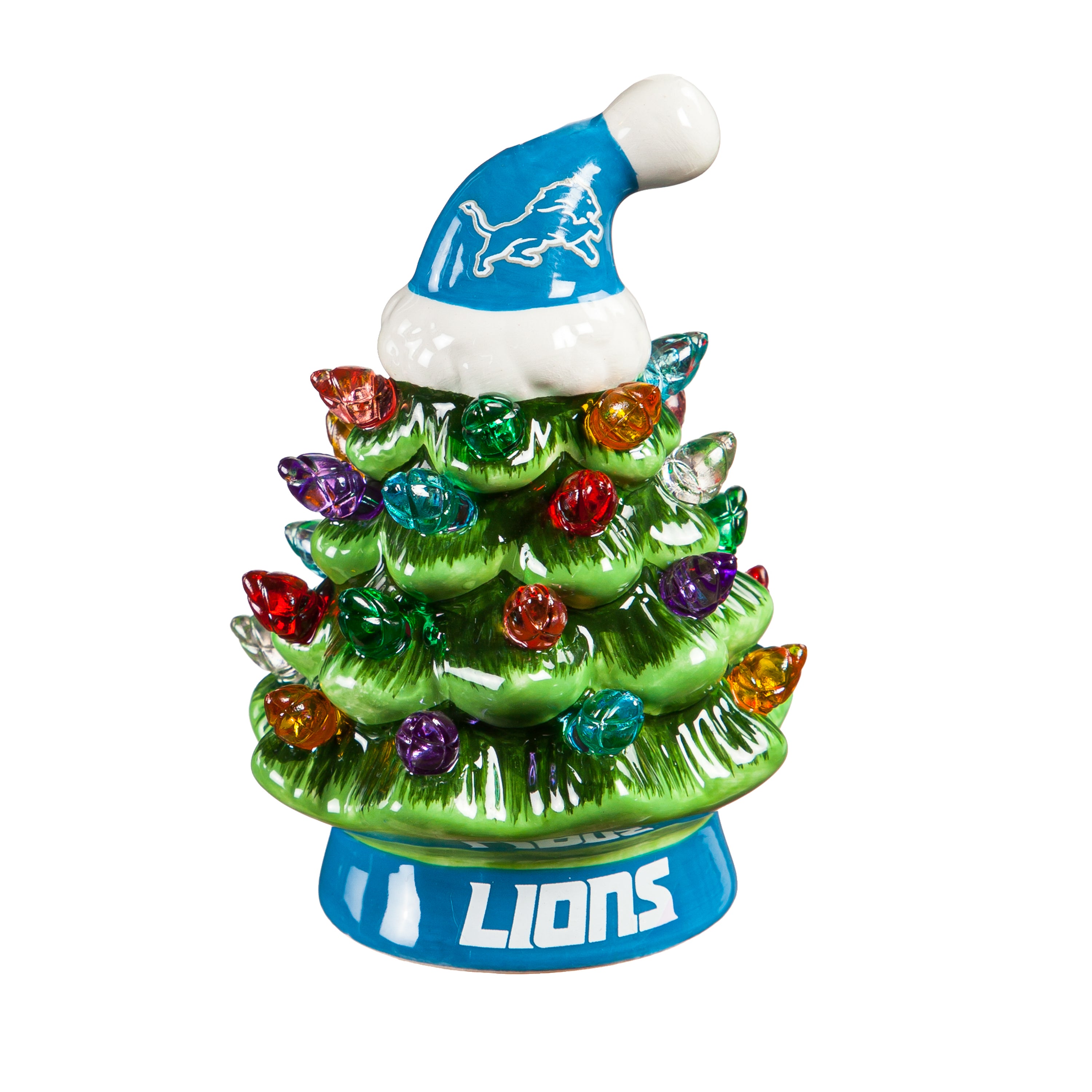 4" Mini LED Tabletop Christmas Tree, Detroit Lions - Sports Collectibles, Sports Memorabilia, Sports Fan Shop, Sports Gifts