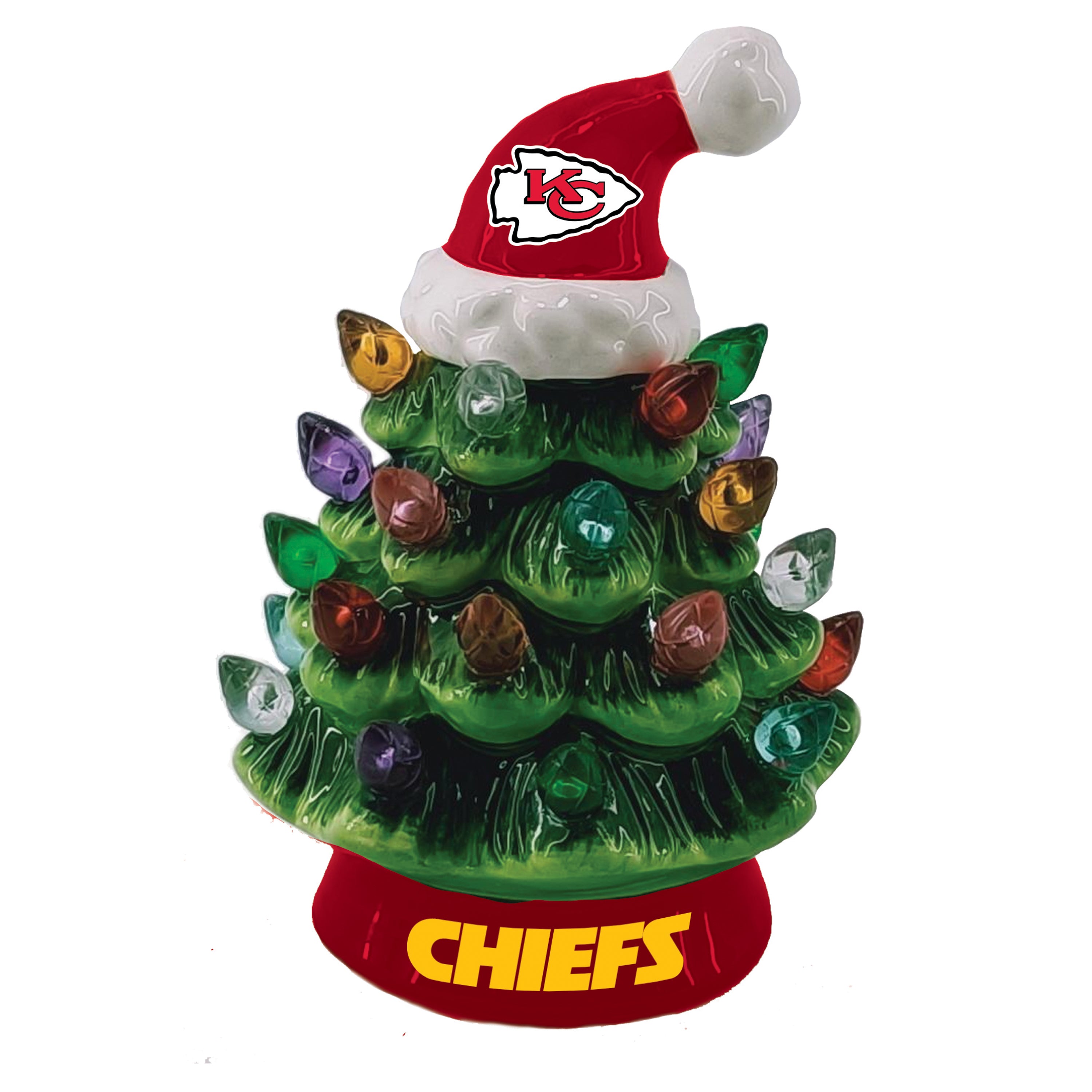 4" Mini LED Tabletop Christmas Tree, Kansas City Chiefs - Sports Collectibles, Sports Memorabilia, Sports Fan Shop, Sports Gifts