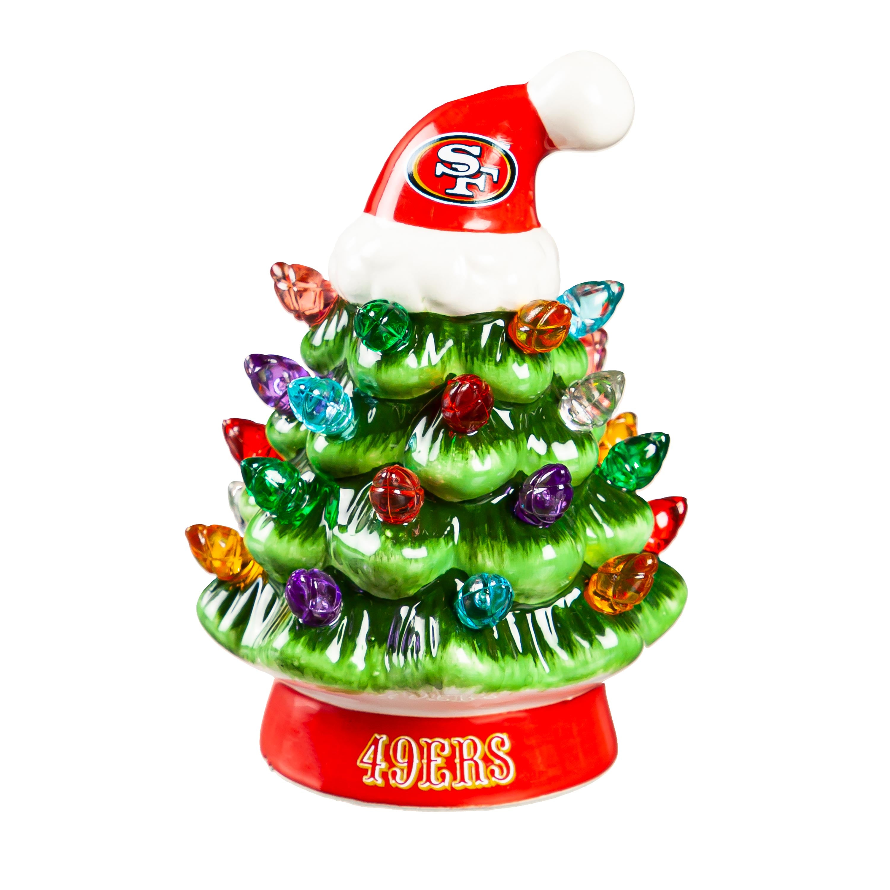 4" Mini LED Tabletop Christmas Tree, San Francisco 49ers - Sports Collectibles, Sports Memorabilia, Sports Fan Shop, Sports Gifts