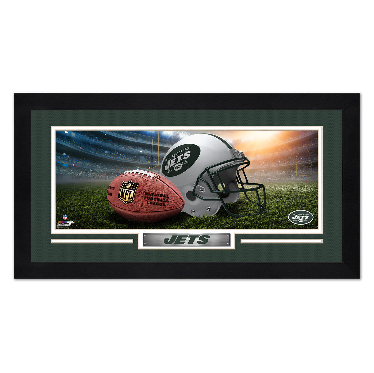 New York Jets Print 13x7 Framed Helmet in Stadium Design - Sports Collectibles, Sports Memorabilia, Sports Fan Shop, Sports Gifts