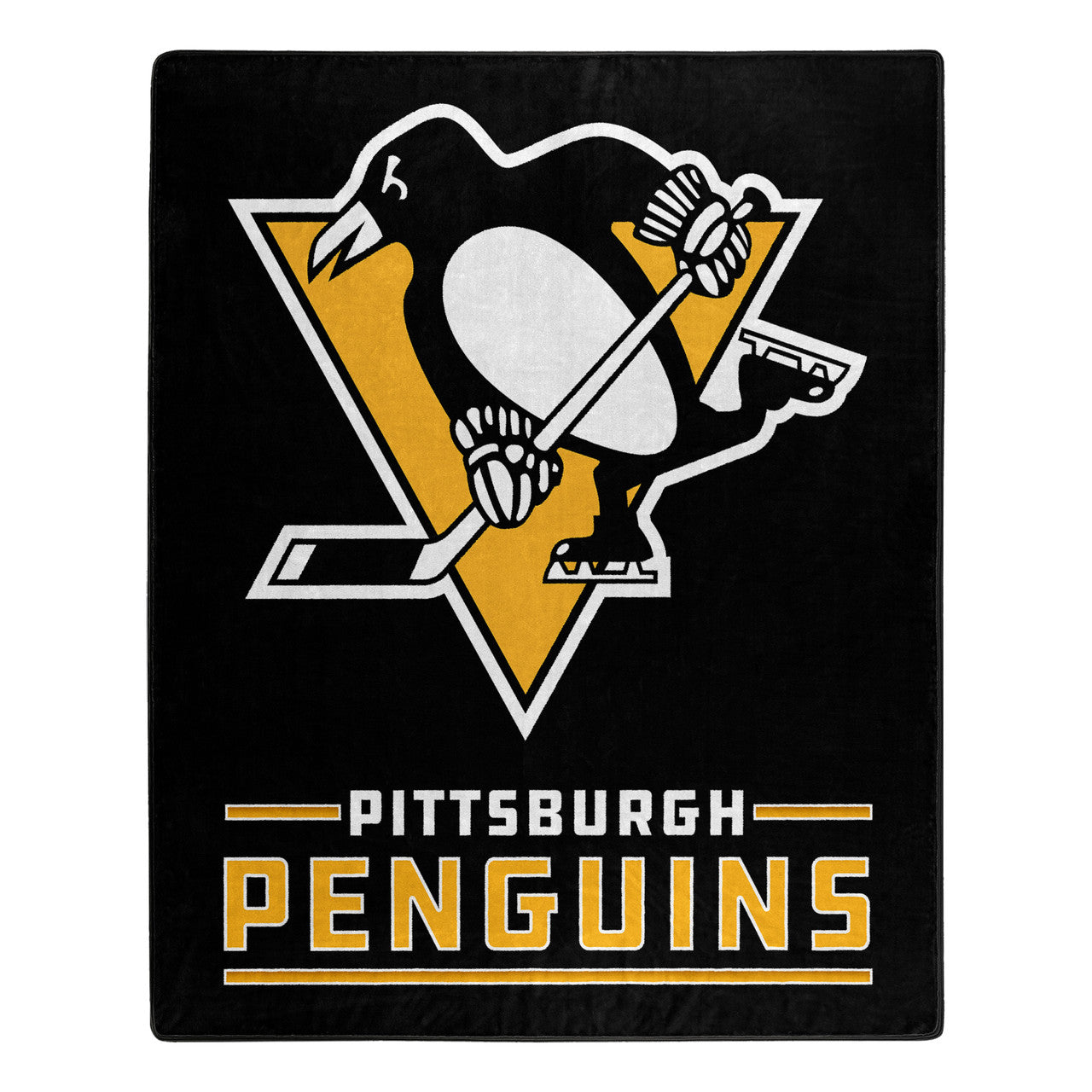 Pittsburgh Penguins Blanket 50x60 Raschel Interference Design - Sports Collectibles, Sports Memorabilia, Sports Fan Shop, Sports Gifts
