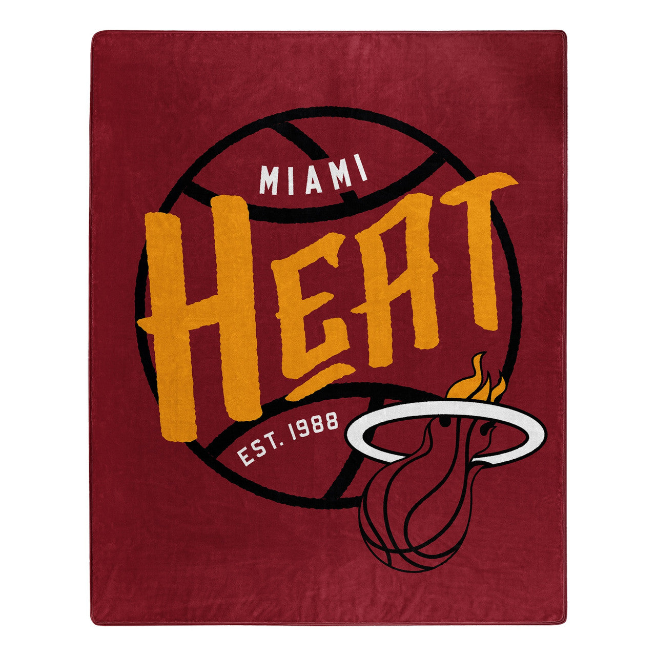 Miami Heat Blanket 50x60 Raschel Blacktop Design - Special Order - Sports Collectibles, Sports Memorabilia, Sports Fan Shop, Sports Gifts