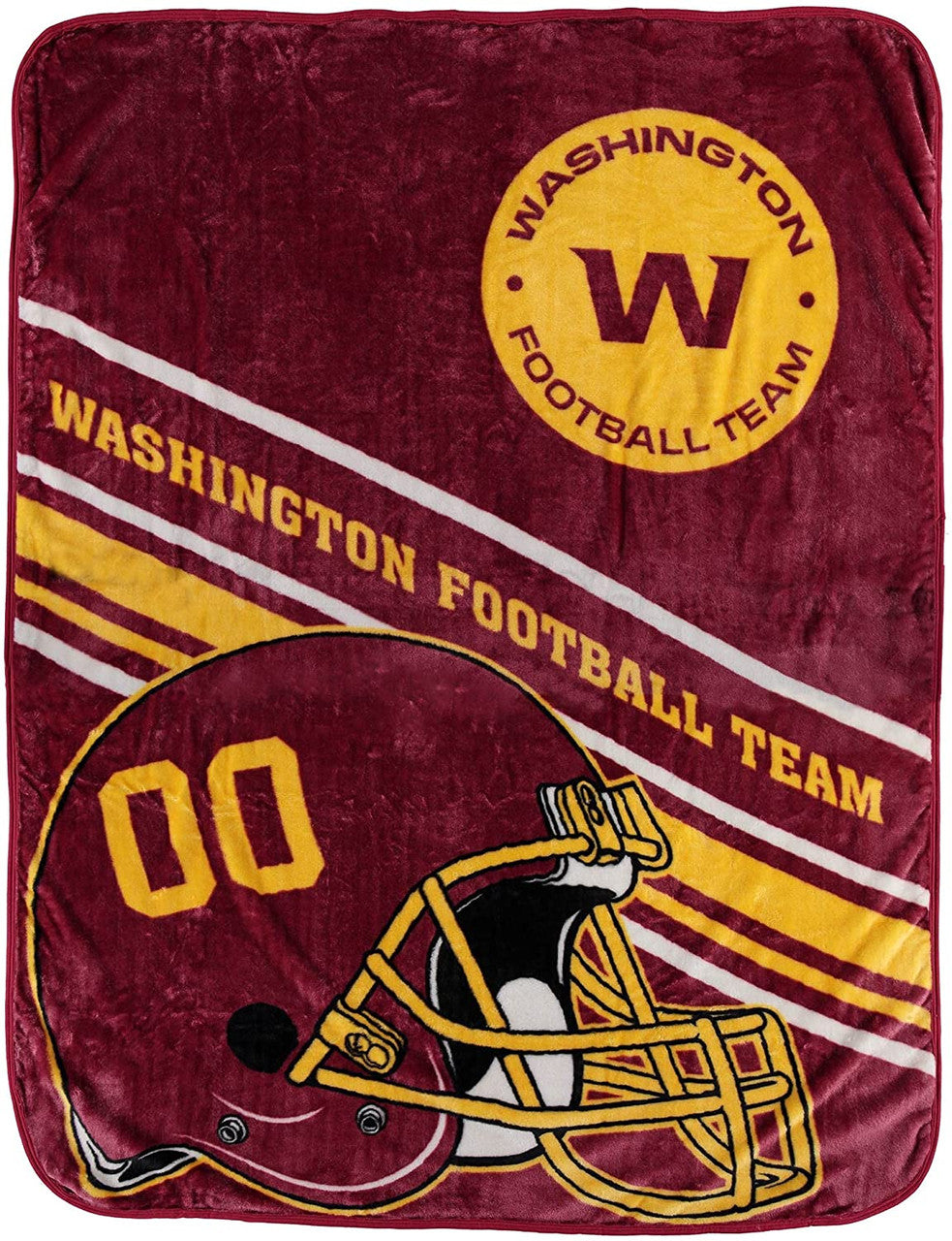 Washington Football Team Blanket 60x80 Raschel Slant Design - Sports Collectibles, Sports Memorabilia, Sports Fan Shop, Sports Gifts