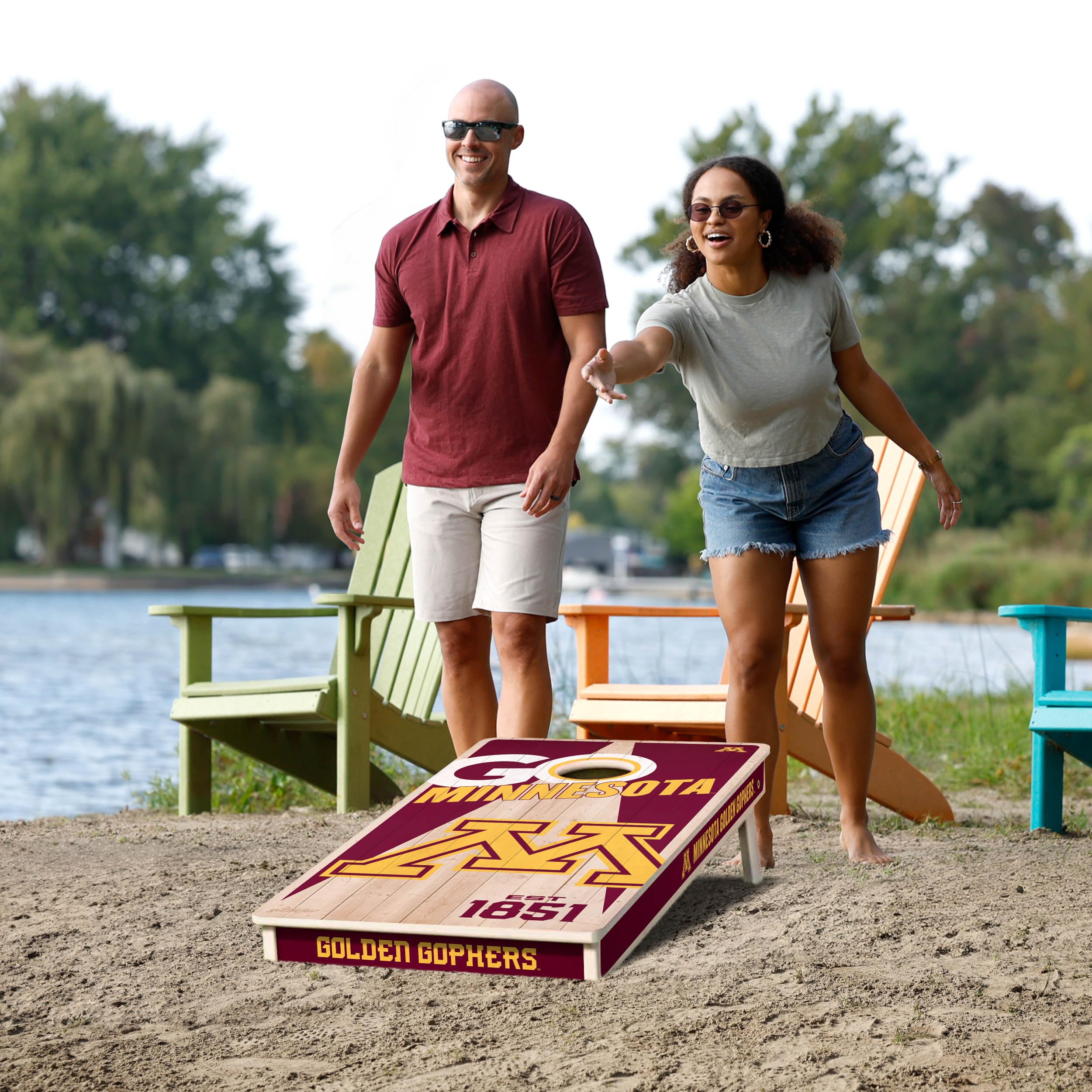 YouTheFan NCAA Minnesota Golden Gophers 2’ x 4’ Professional Wood Cornhole Game with Logo Bags - Sports Collectibles, Sports Memorabilia, Sports Fan Shop, Sports Gifts
