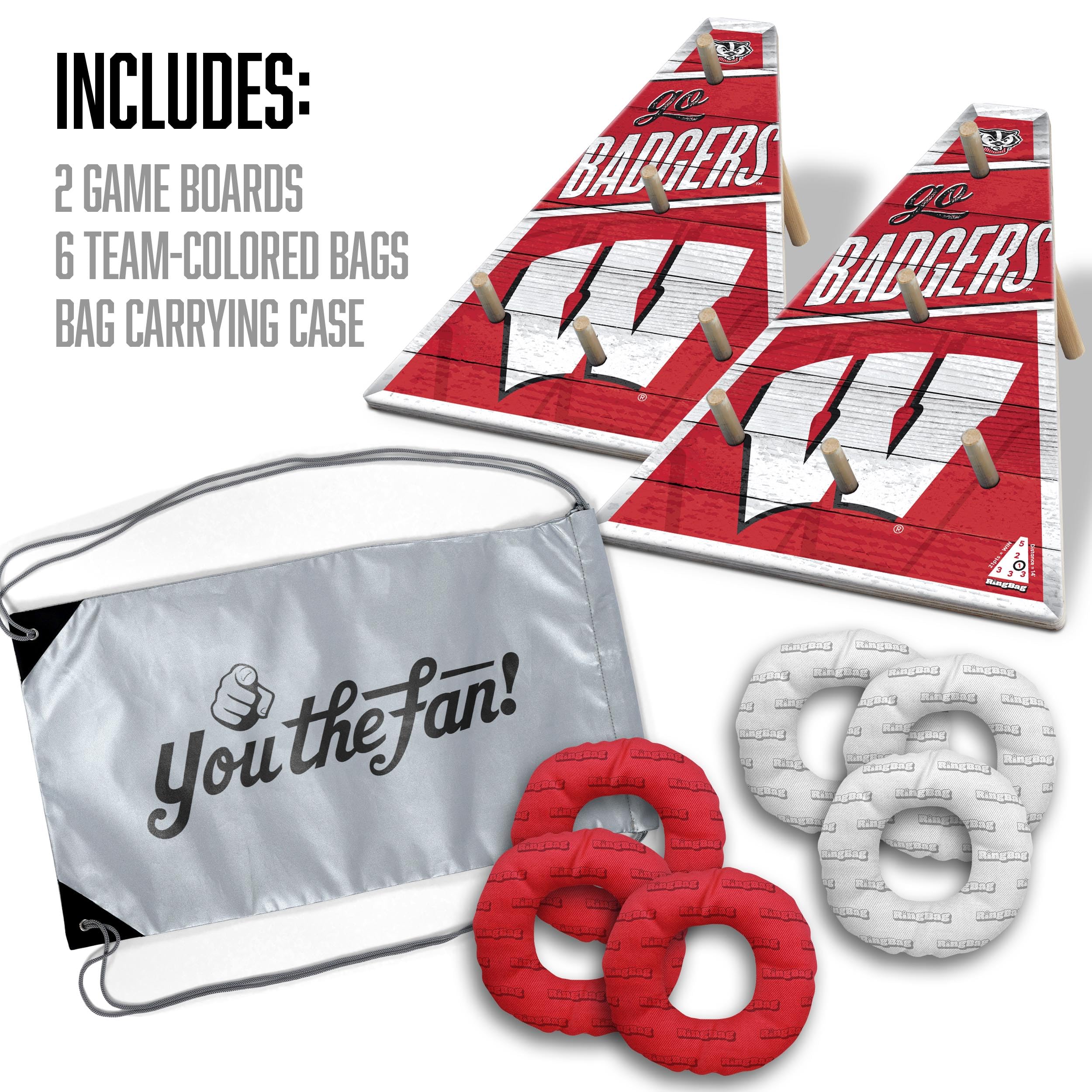 YouTheFan NCAA Wisconsin Badgers Ringbag - Sports Collectibles, Sports Memorabilia, Sports Fan Shop, Sports Gifts