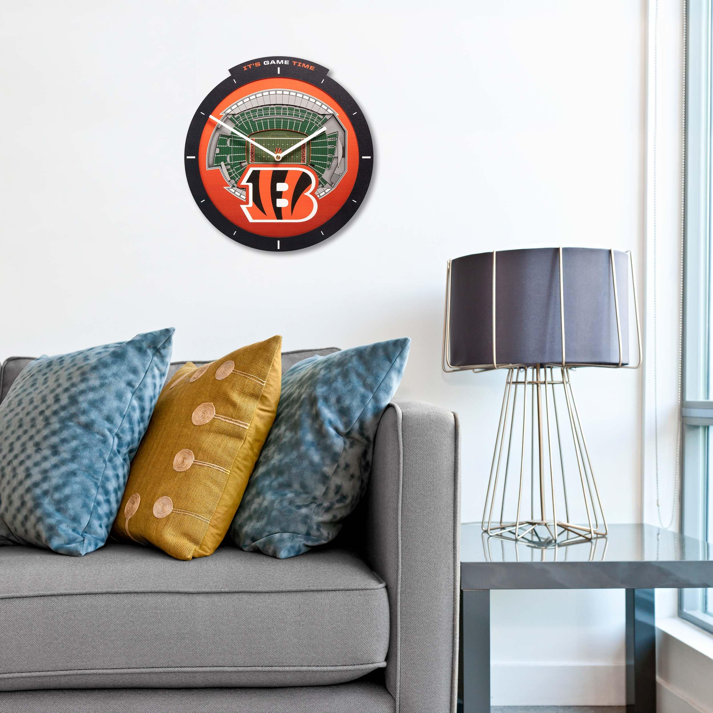 YouTheFan NFL Cincinnati Bengals 3D StadiumView Clock - Sports Gifts, Sports Memorabilia, Sports Collectibles, Fan Shop