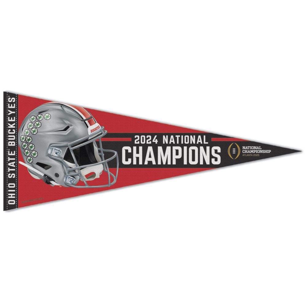 2024-2025 National Football Champions Ohio State Buckeyes CFP Premium Pennant 12" x 30" - Sports Collectibles, Sports Memorabilia, Sports Fan Shop, Sports Gifts