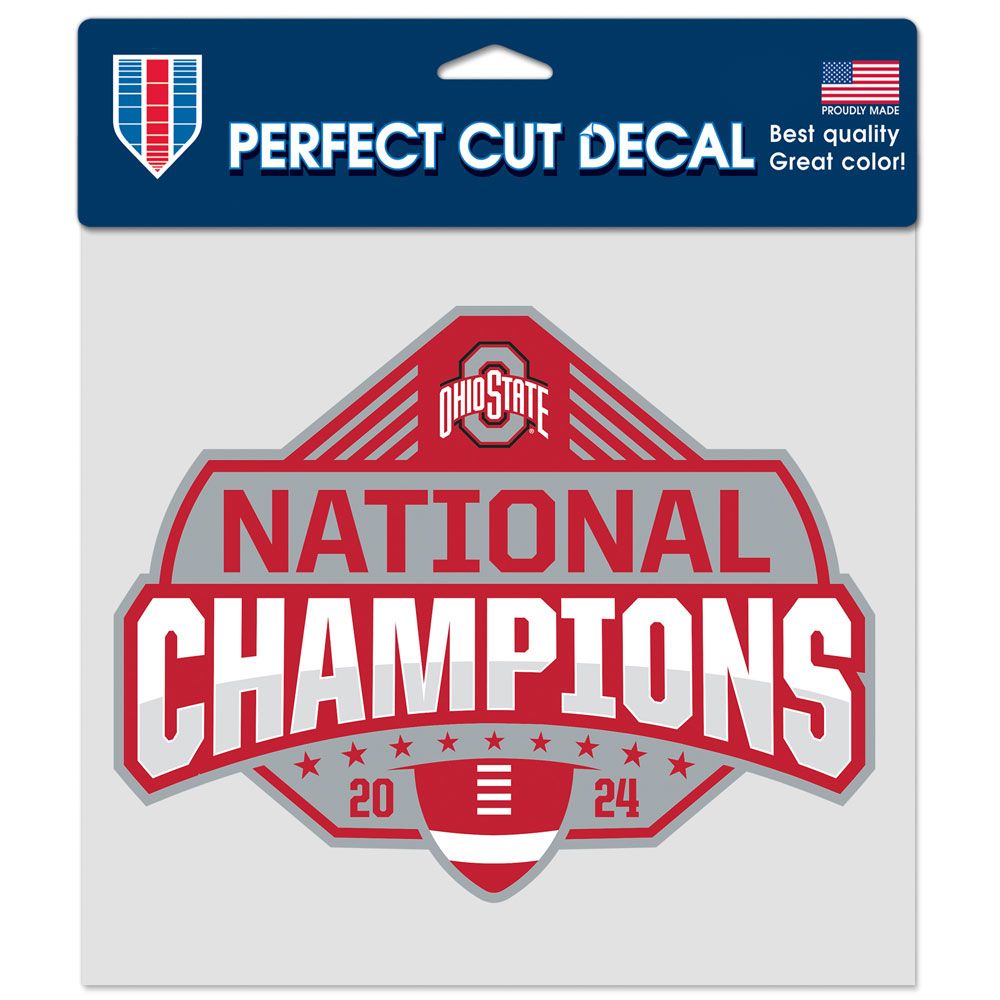 2024-2025 National Football Champions Ohio State Buckeyes CFP Perfect Cut Color Decal 8"x8" - Sports Collectibles, Sports Memorabilia, Sports Fan Shop, Sports Gifts