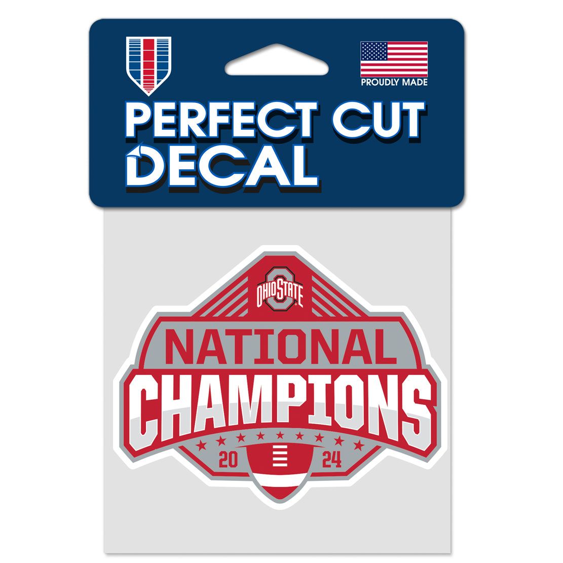 2024-2025 National Football Champions Ohio State Buckeyes CFP Perfect Cut Color Decal 4" x 4" - Sports Collectibles, Sports Memorabilia, Sports Fan Shop, Sports Gifts