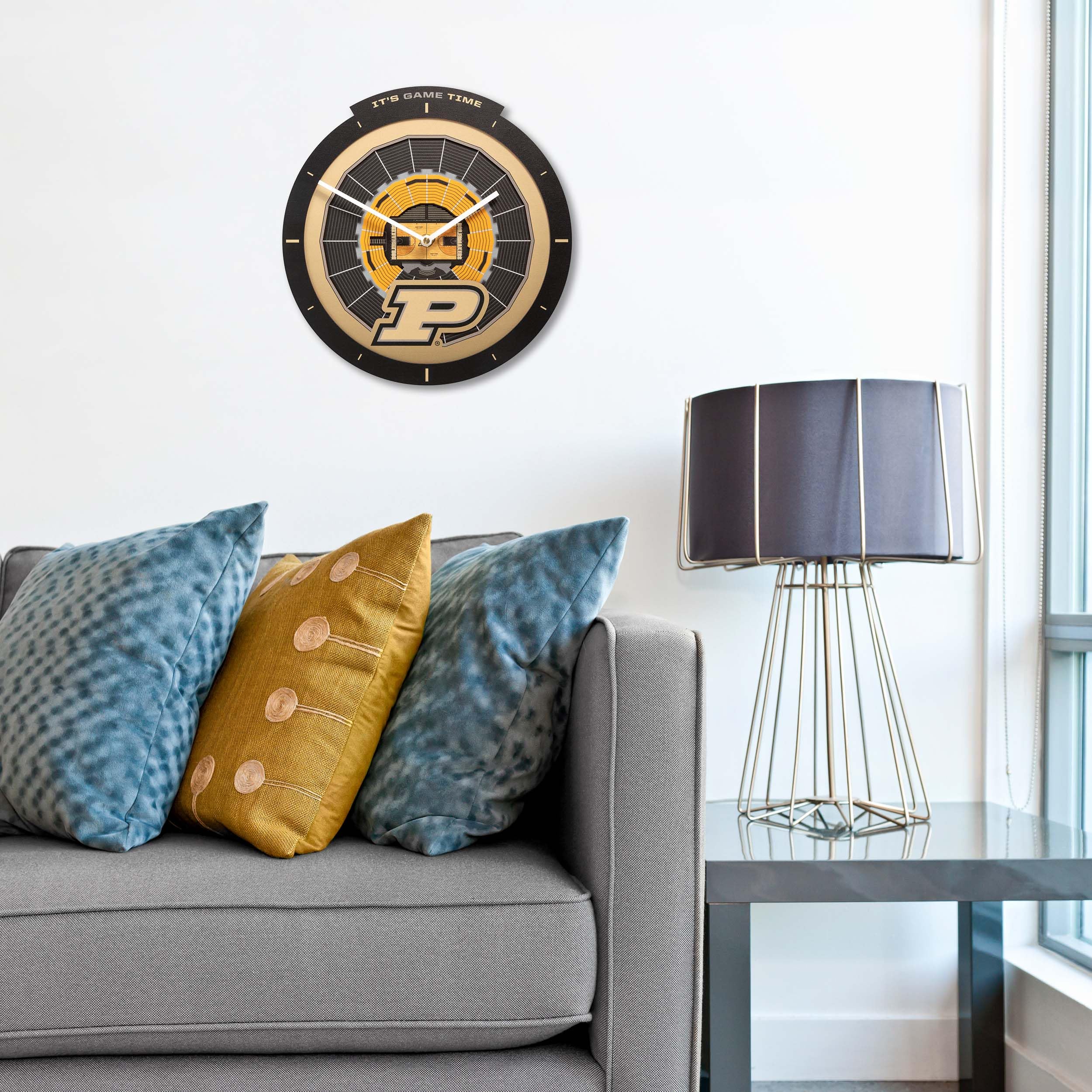 YouTheFan NCAA Purdue Boilermakers BB 3D StadiumView Clock - Sports Gifts, Sports Memorabilia, Sports Collectibles, Fan Shop