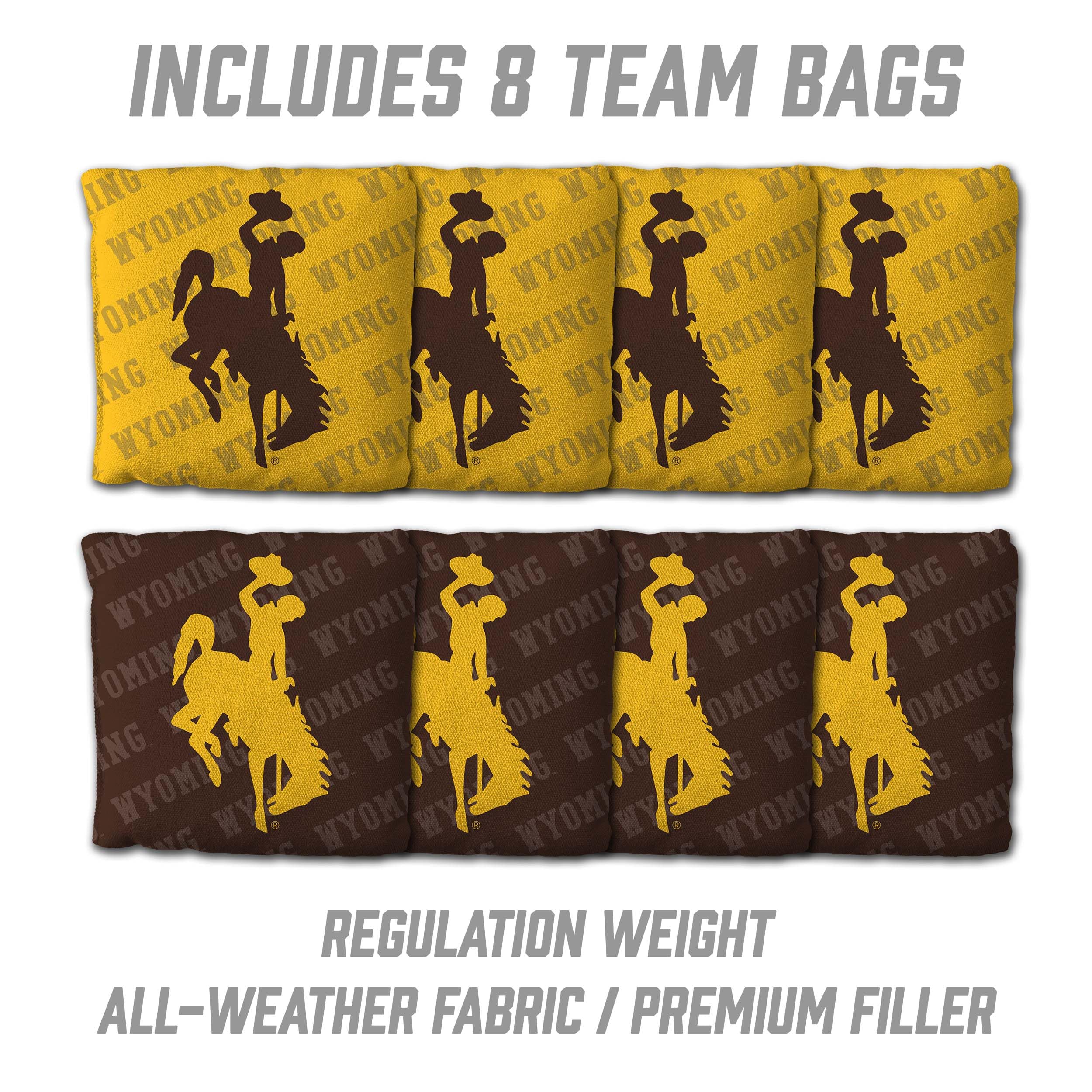 YouTheFan NCAA Wyoming Cowboys 2’ x 4’ Professional Wood Cornhole Game with Logo Bags - Sports Collectibles, Sports Memorabilia, Sports Fan Shop, Sports Gifts