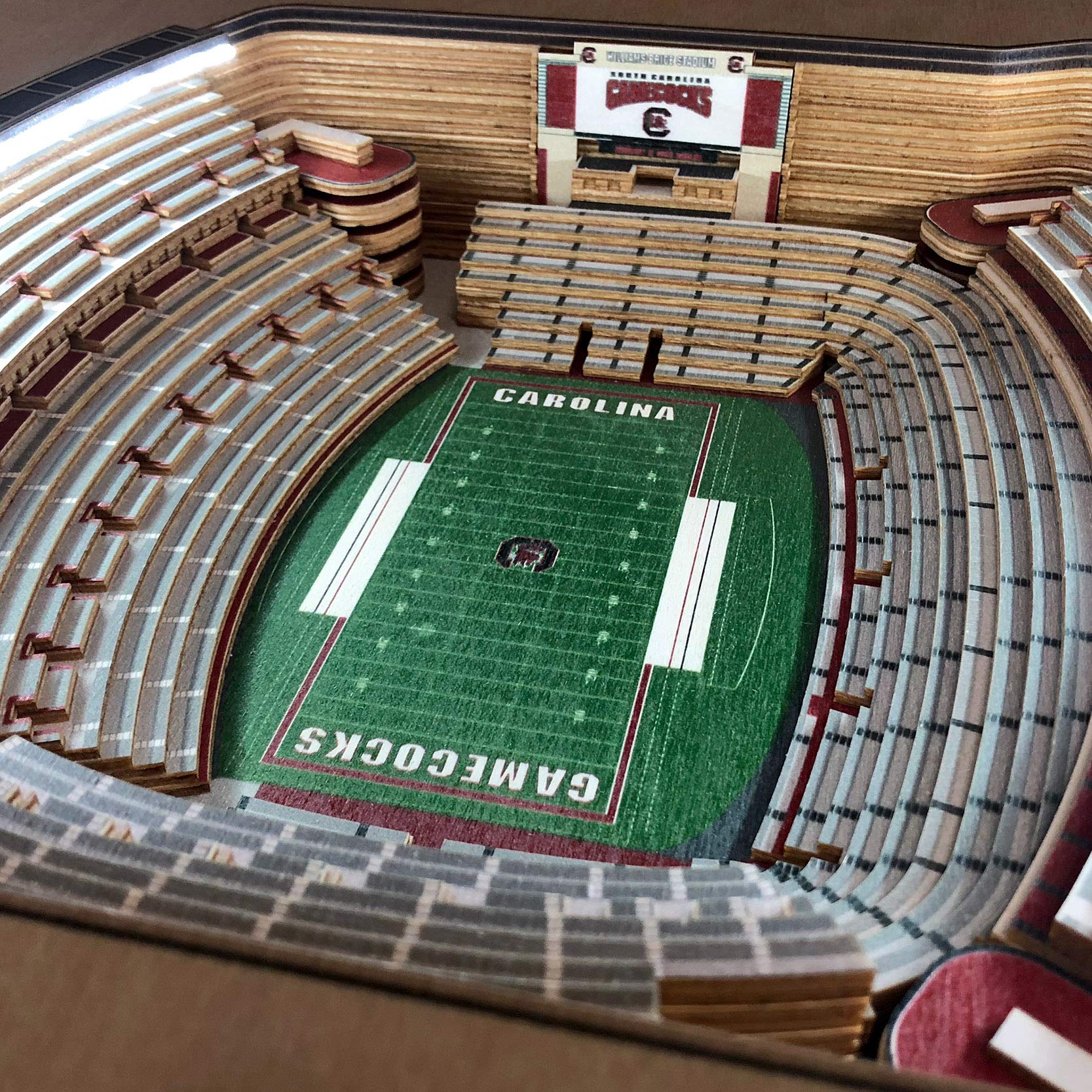YouTheFan NCAA South Carolina Gamecocks 25-Layer StadiumViews End Table - Williams-Brice Stadium - Sports Collectibles, Sports Memorabilia, Sports Fan Shop, Sports Gifts