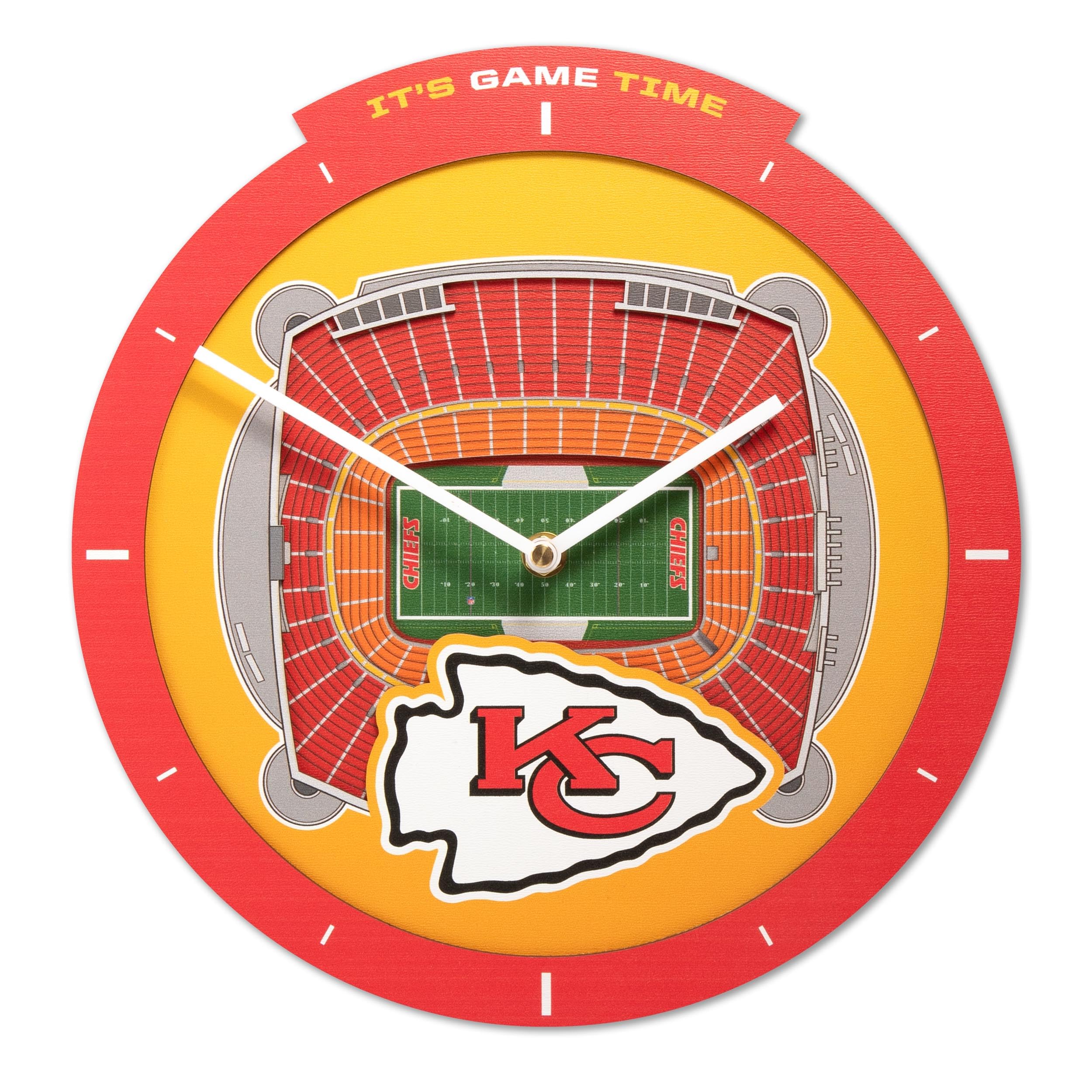 YouTheFan NFL Kansas City Chiefs 3D StadiumView Clock - Sports Collectibles, Sports Memorabilia, Sports Fan Shop, Sports Gifts