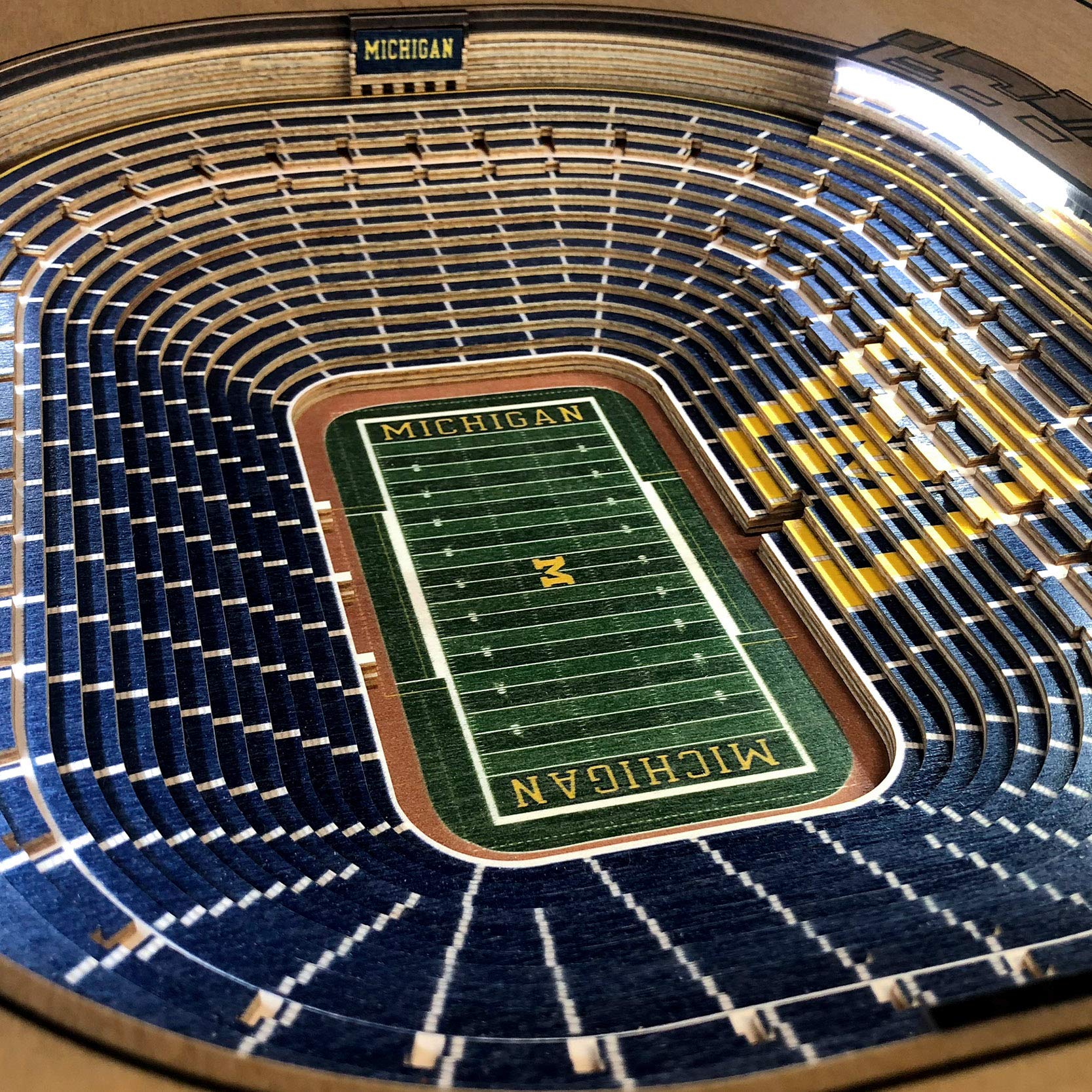 YouTheFan NCAA Michigan Wolverines 25-Layer StadiumViews Lighted End Table - Michigan Stadium - Sports Collectibles, Sports Memorabilia, Sports Fan Shop, Sports Gifts