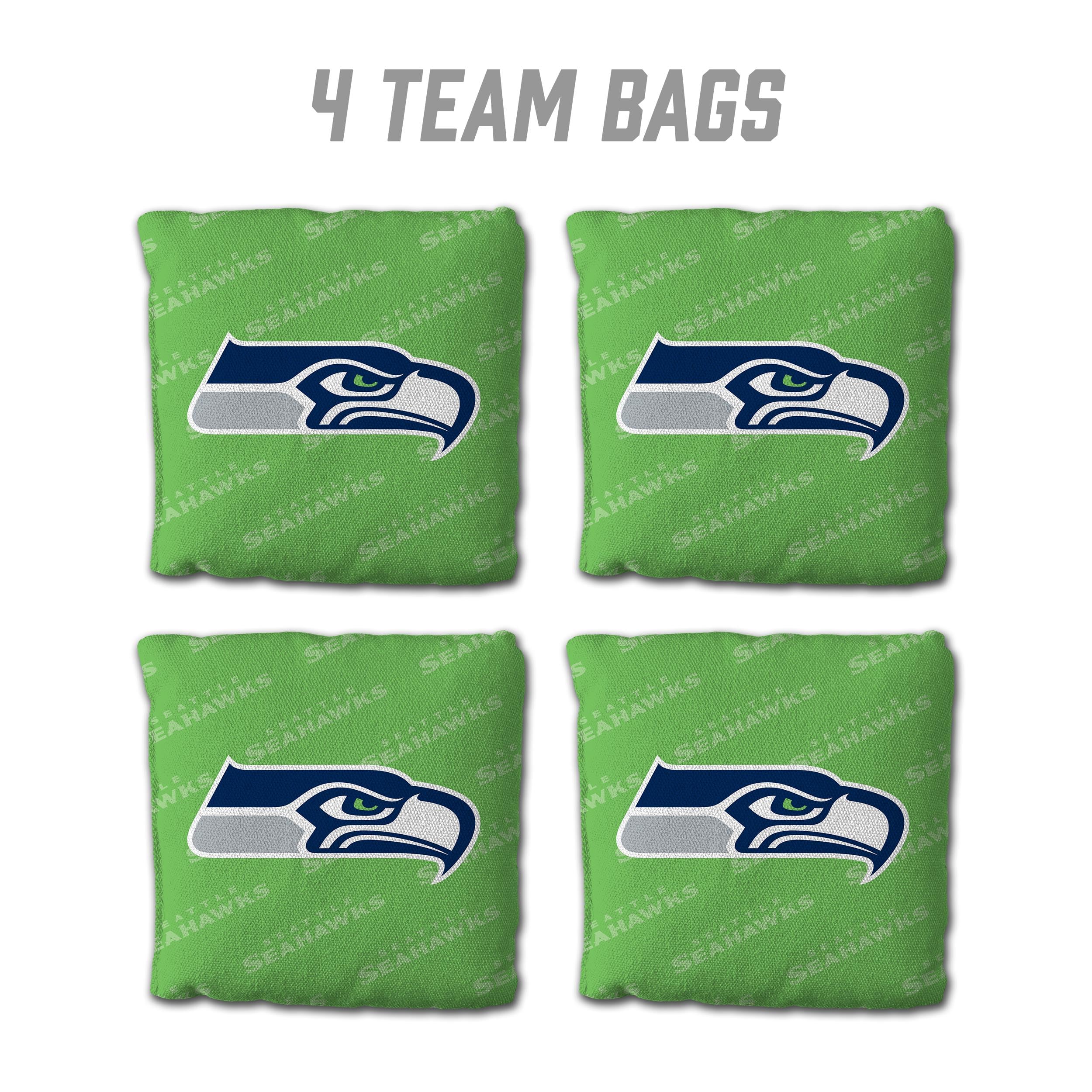 YouTheFan NFL Seattle Seahawks Cornhole Bags - 4PK - Green - Sports Collectibles, Sports Memorabilia, Sports Fan Shop, Sports Gifts