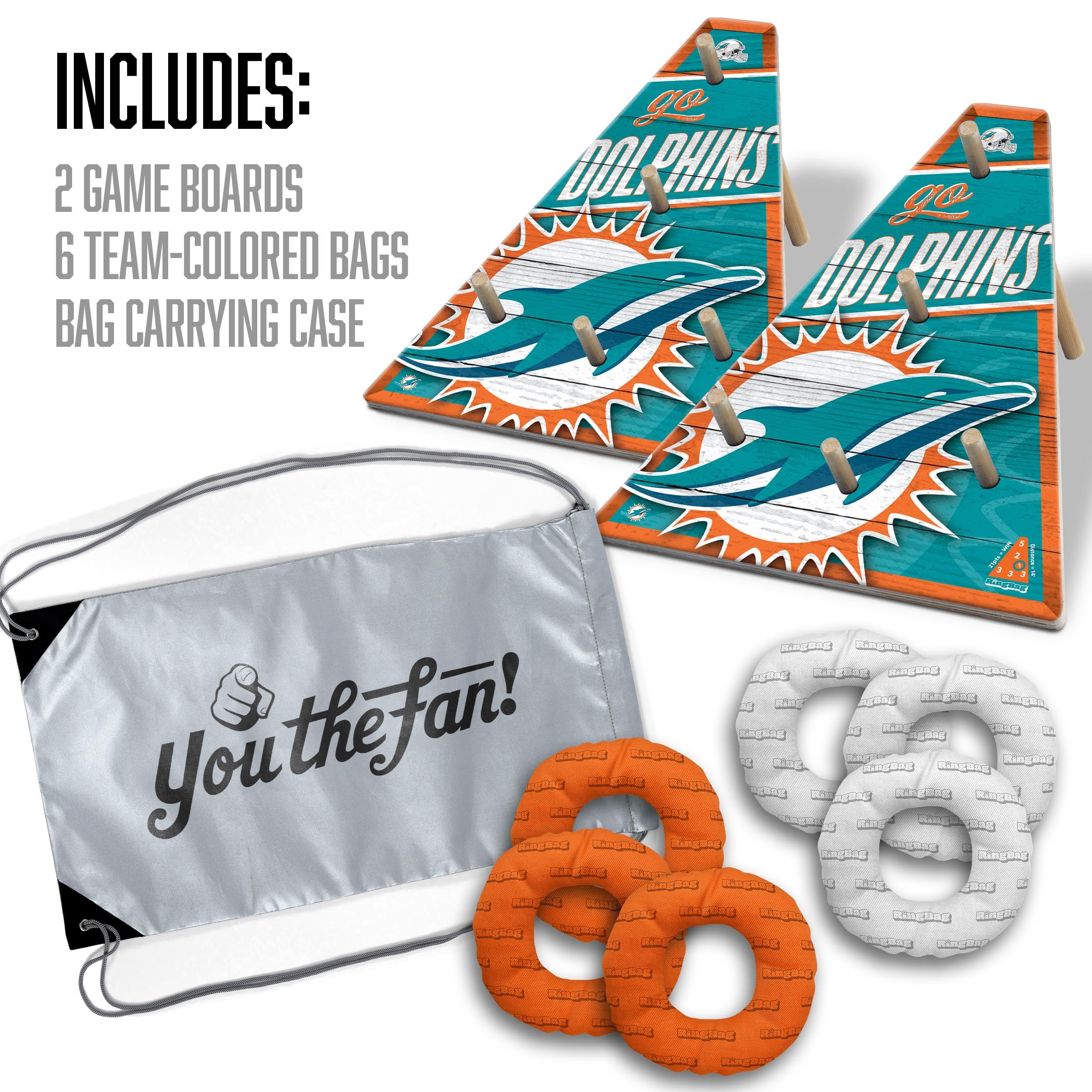 YouTheFan NFL Miami Dolphins RingBag - Sports Collectibles, Sports Memorabilia, Sports Fan Shop, Sports Gifts
