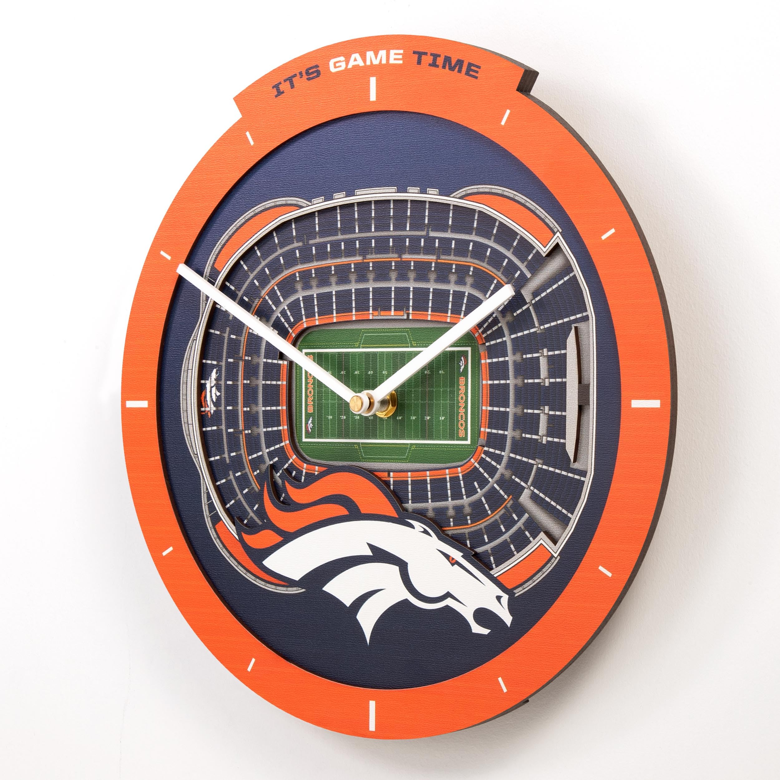 YouTheFan NFL Denver Broncos 3D StadiumView Clock - Sports Gifts, Sports Memorabilia, Sports Collectibles, Fan Shop