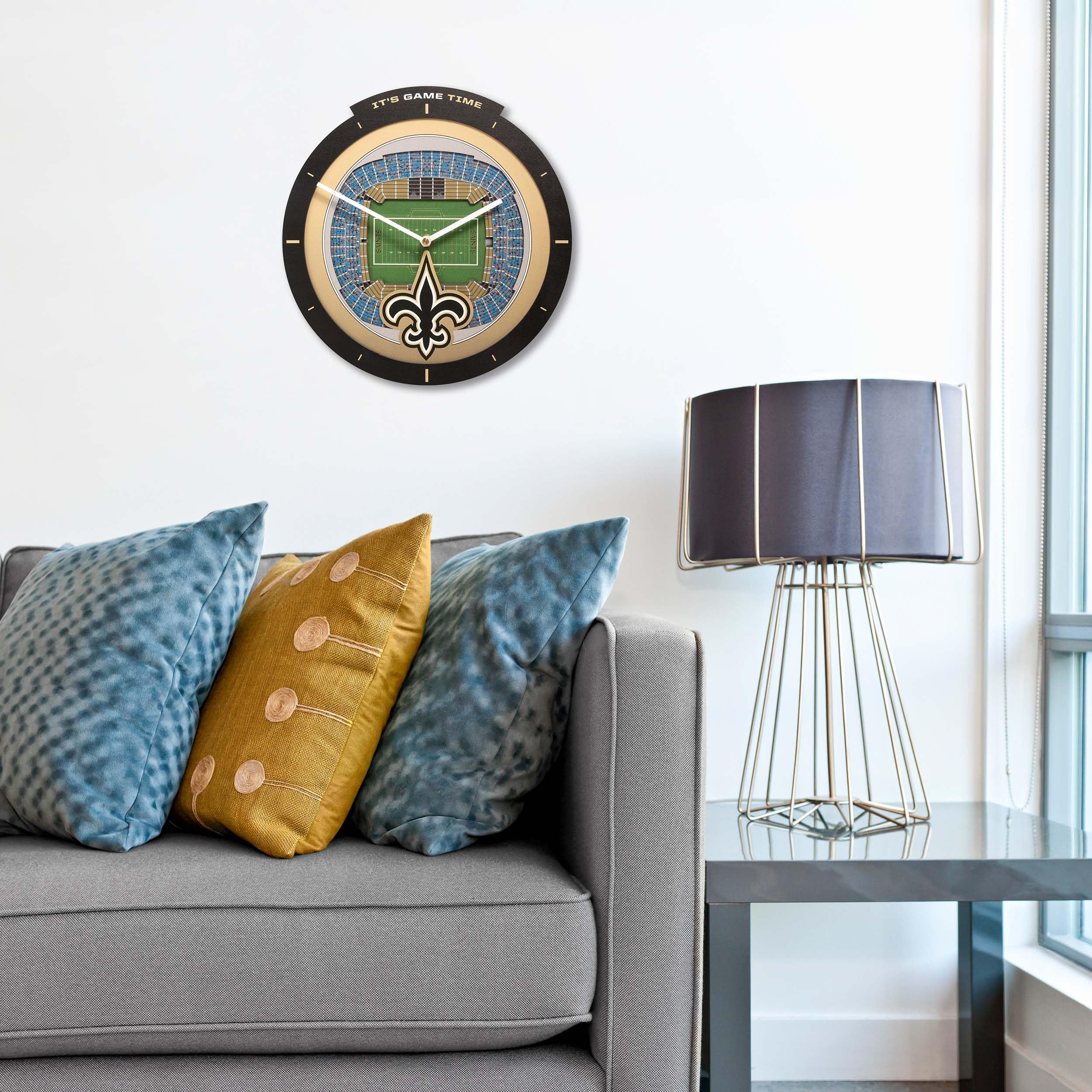 YouTheFan NFL New Orleans Saints 3D StadiumView Clock - Sports Gifts, Sports Memorabilia, Sports Collectibles, Fan Shop