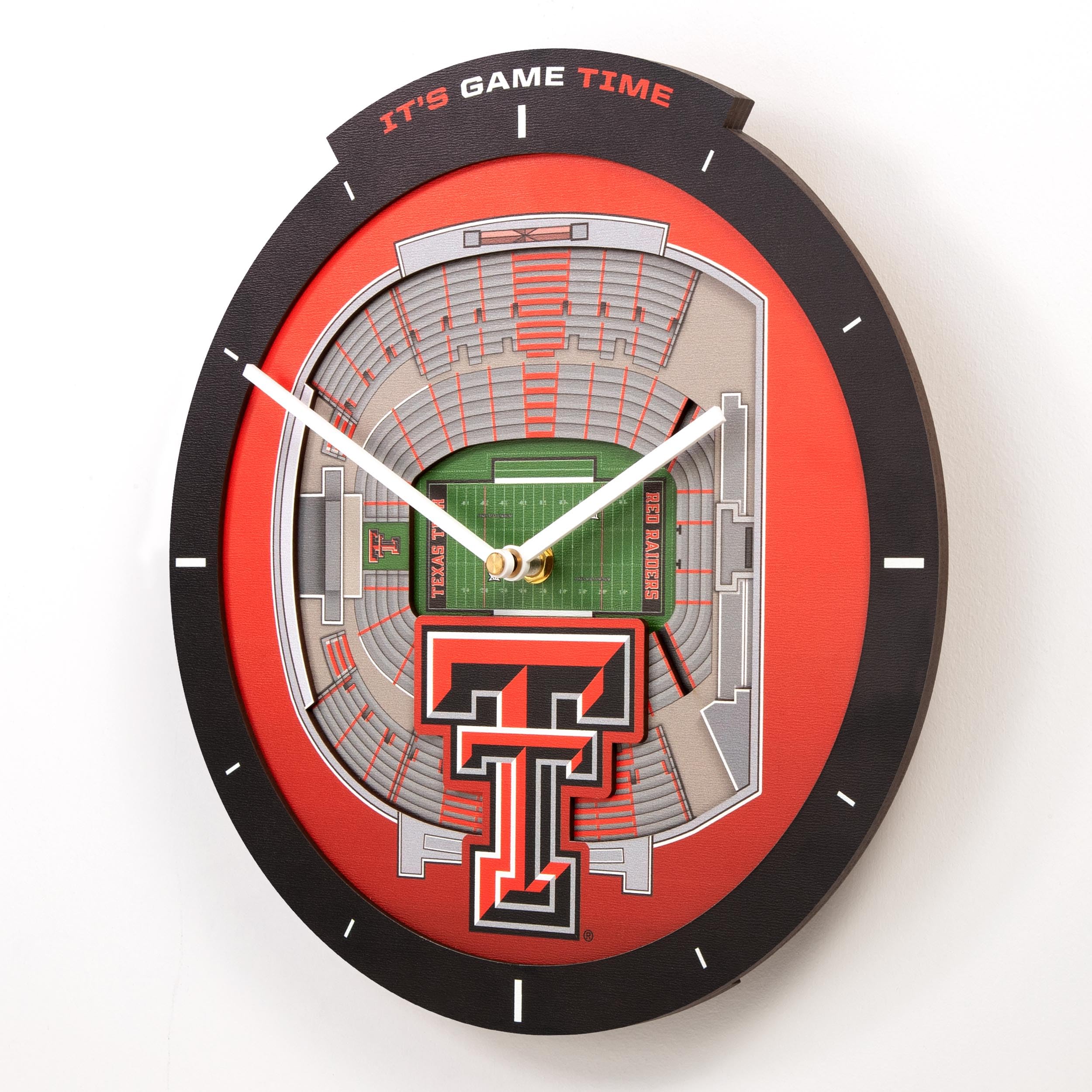 YouTheFan NCAA Texas Tech Red Raiders 3D StadiumView Clock - Sports Collectibles, Sports Memorabilia, Sports Fan Shop, Sports Gifts