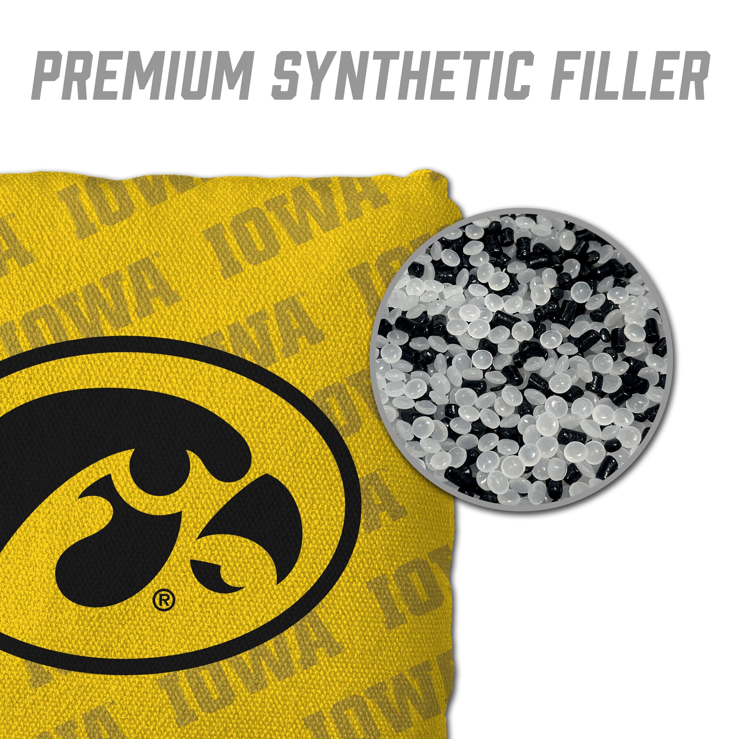 YouTheFan NCAA Iowa Hawkeyes Cornhole Bags - 4PK - Yellow - Sports Collectibles, Sports Memorabilia, Sports Fan Shop, Sports Gifts