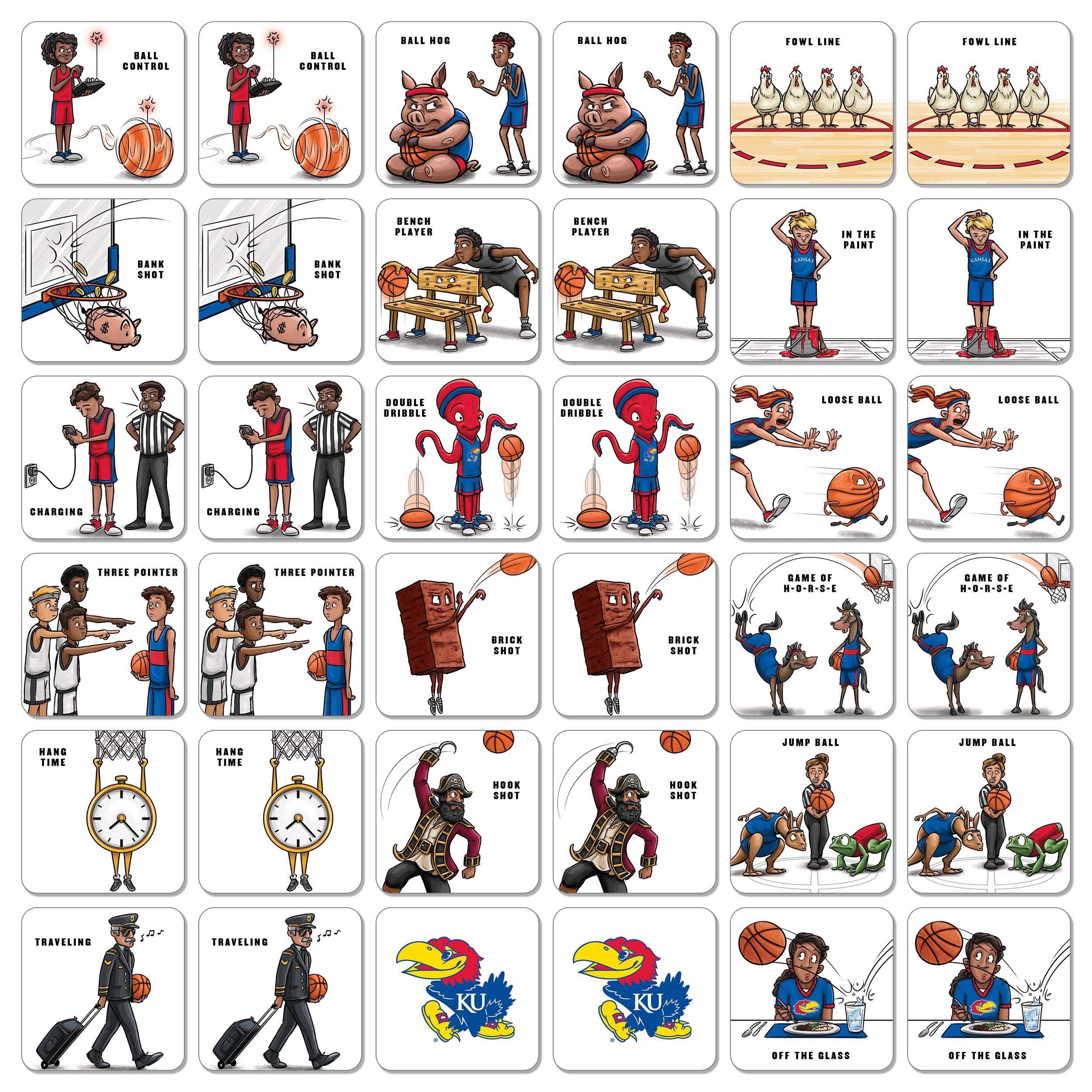 YouTheFan NCAA Kansas Jayhawks Licensed Memory Match Game - Sports Gifts, Sports Memorabilia, Sports Collectibles, Fan Shop