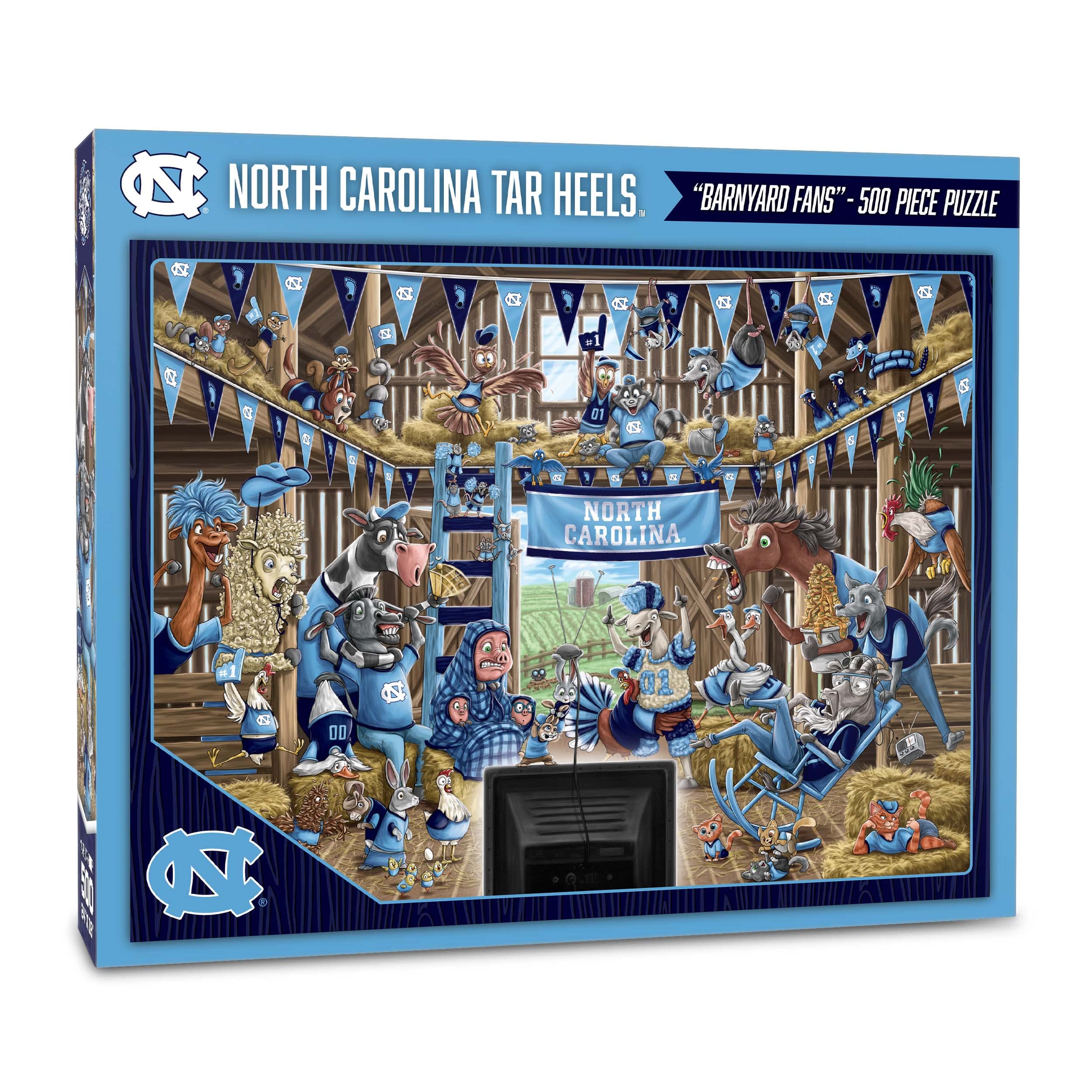 YouTheFan NCAA North Carolina Tar Heels Barnyard Fans 500pc Puzzle - Sports Collectibles, Sports Memorabilia, Sports Fan Shop, Sports Gifts