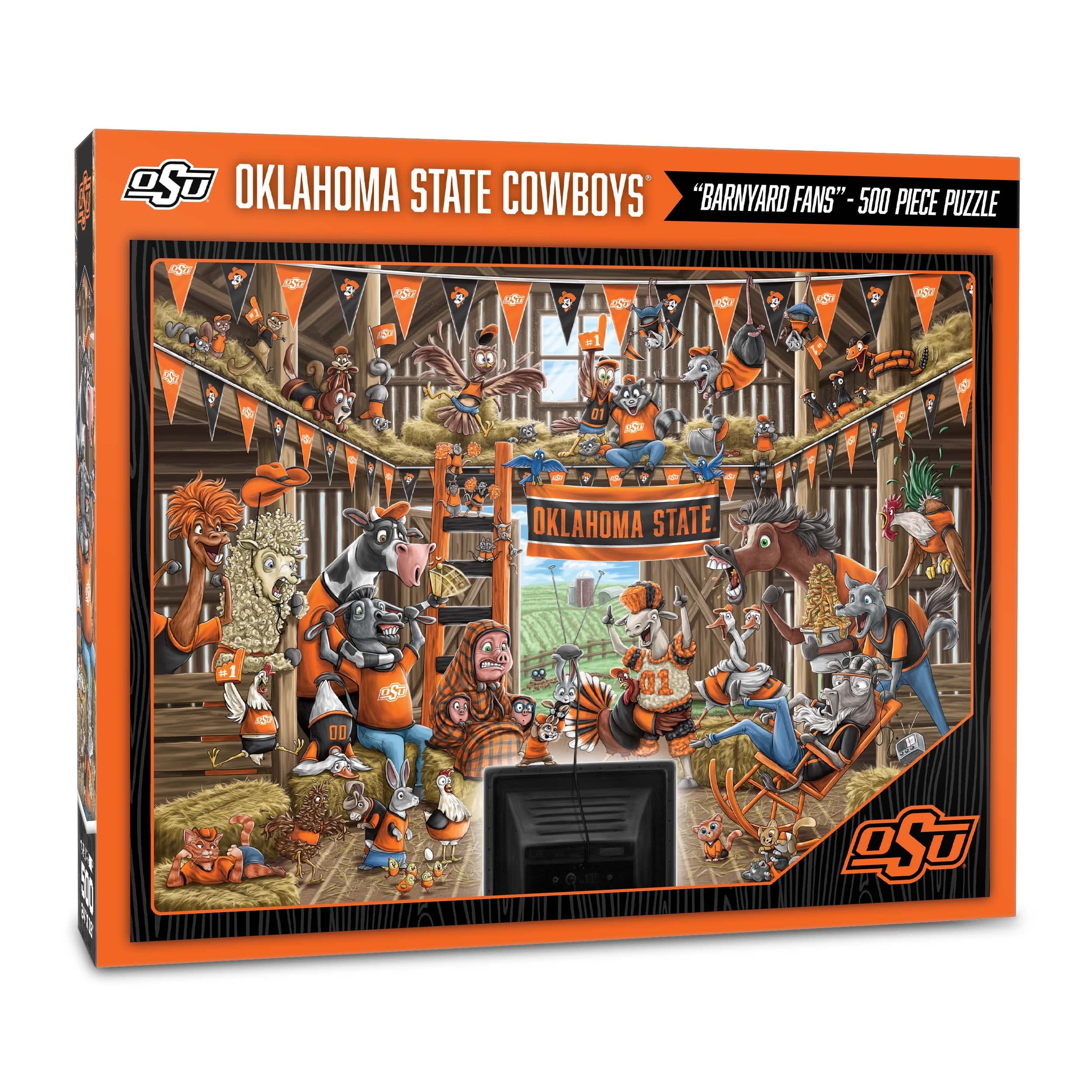 YouTheFan NCAA Oklahoma State Cowboys Barnyard Fans 500pc Puzzle - Sports Collectibles, Sports Memorabilia, Sports Fan Shop, Sports Gifts