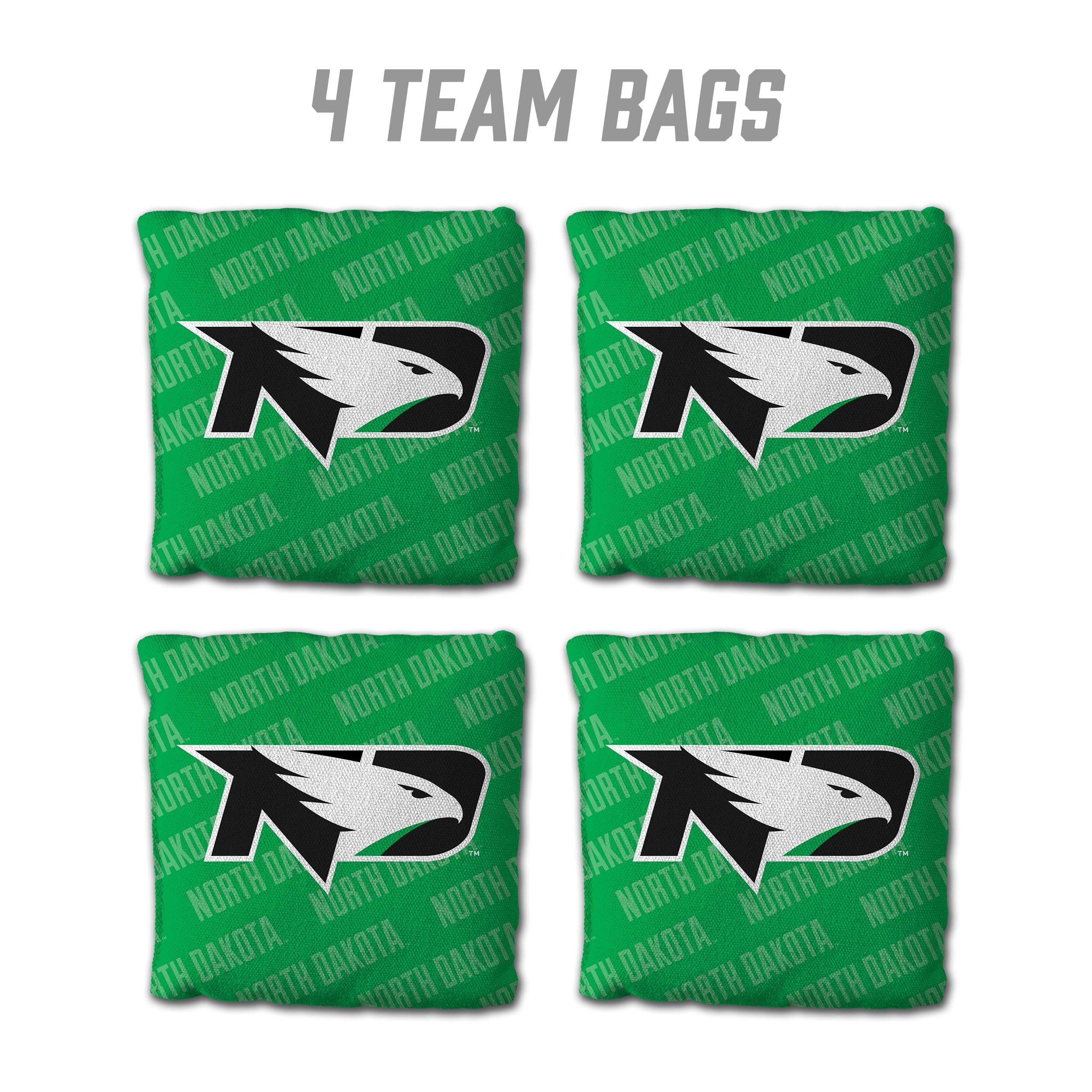 YouTheFan NCAA North Dakota Fighting Hawk Cornhole Bags - 4PK - Green - Sports Collectibles, Sports Memorabilia, Sports Fan Shop, Sports Gifts