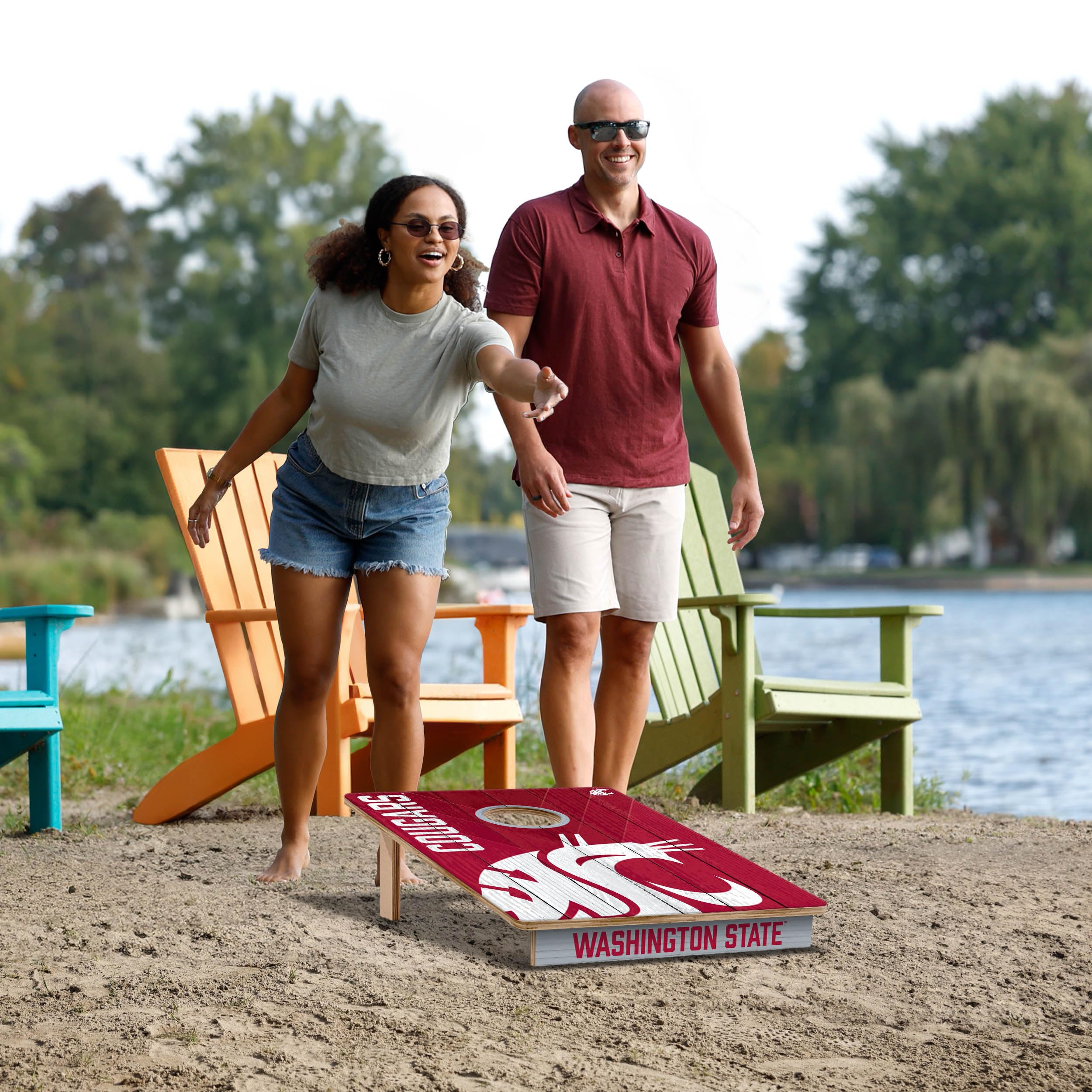 YouTheFan NCAA Washington State Cougars 2’ x 3’ Wood Cornhole Game with Logo Bags - Sports Collectibles, Sports Memorabilia, Sports Fan Shop, Sports Gifts