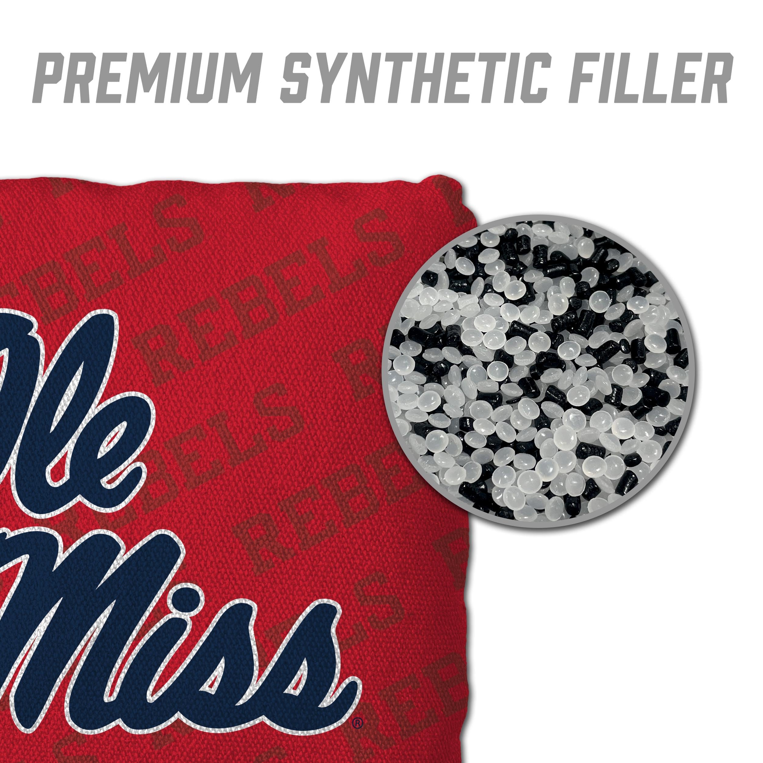 YouTheFan NCAA Mississippi Rebels Cornhole Bags - 4PK - Red - Sports Collectibles, Sports Memorabilia, Sports Fan Shop, Sports Gifts