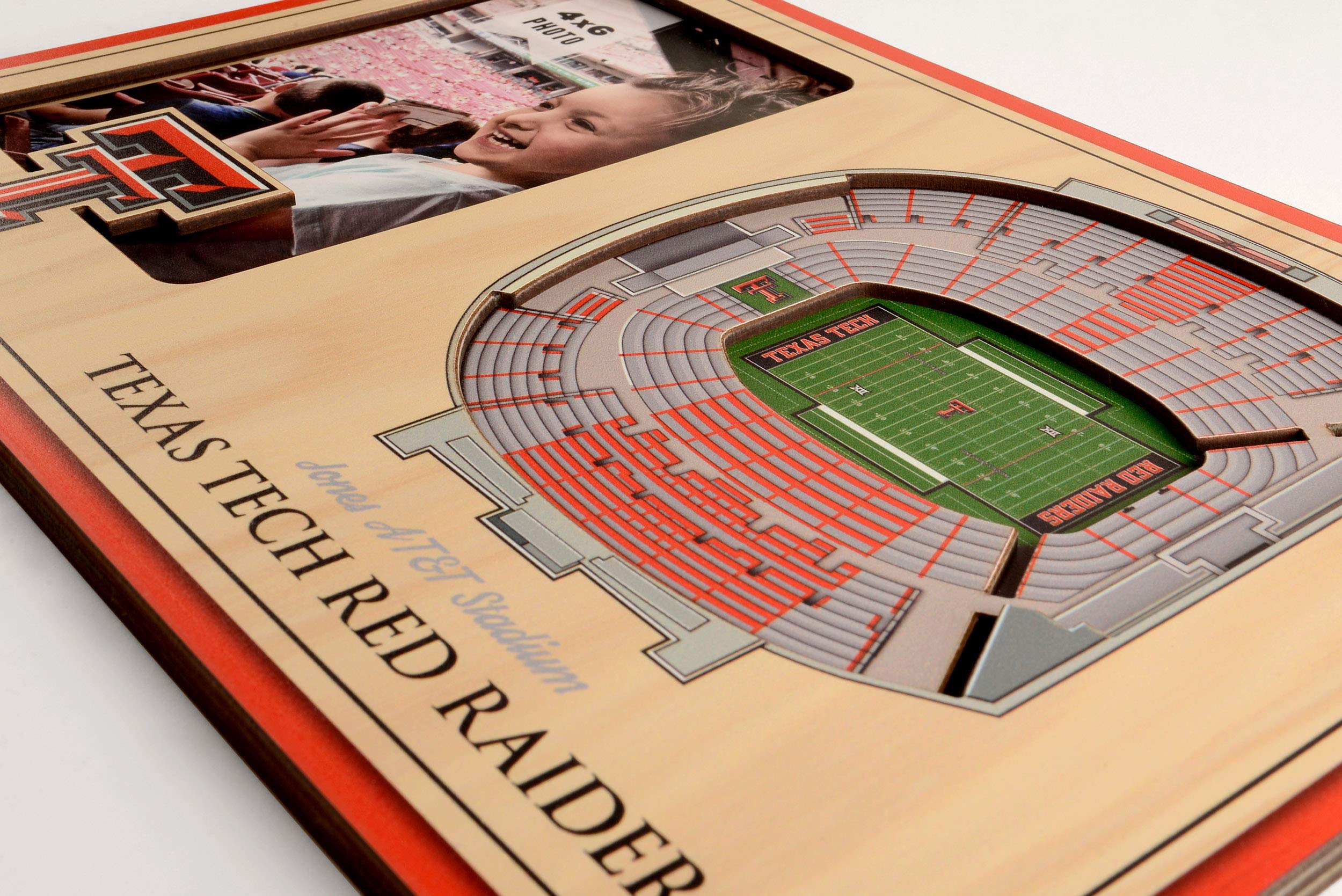 YouTheFan NCAA Texas Tech Red Raiders 3D StadiumView Picture Frame - Jones AT&T Stadium - Sports Collectibles, Sports Memorabilia, Sports Fan Shop, Sports Gifts