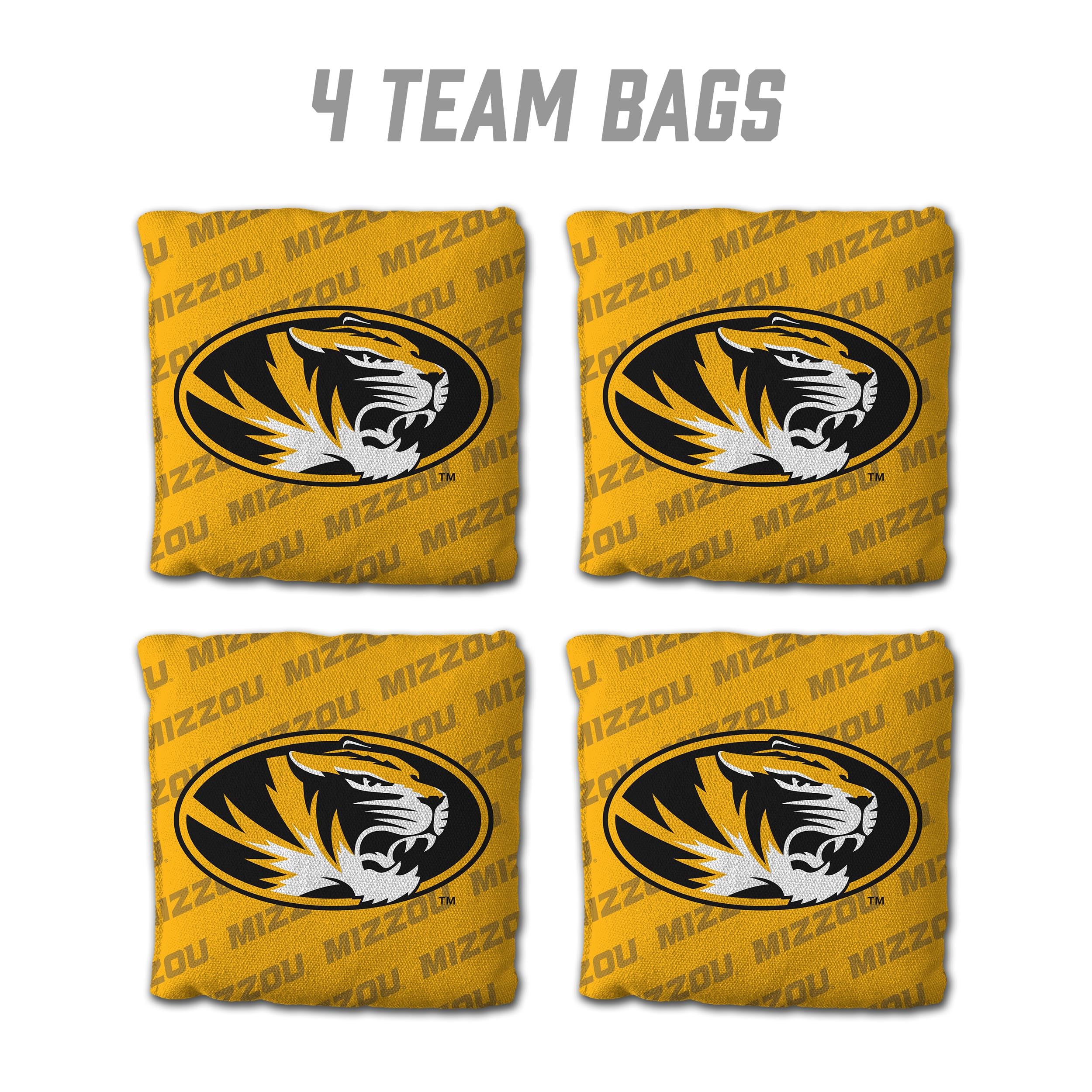 YouTheFan NCAA Missouri Tigers Cornhole Bags - 4PK - Yellow - Sports Collectibles, Sports Memorabilia, Sports Fan Shop, Sports Gifts